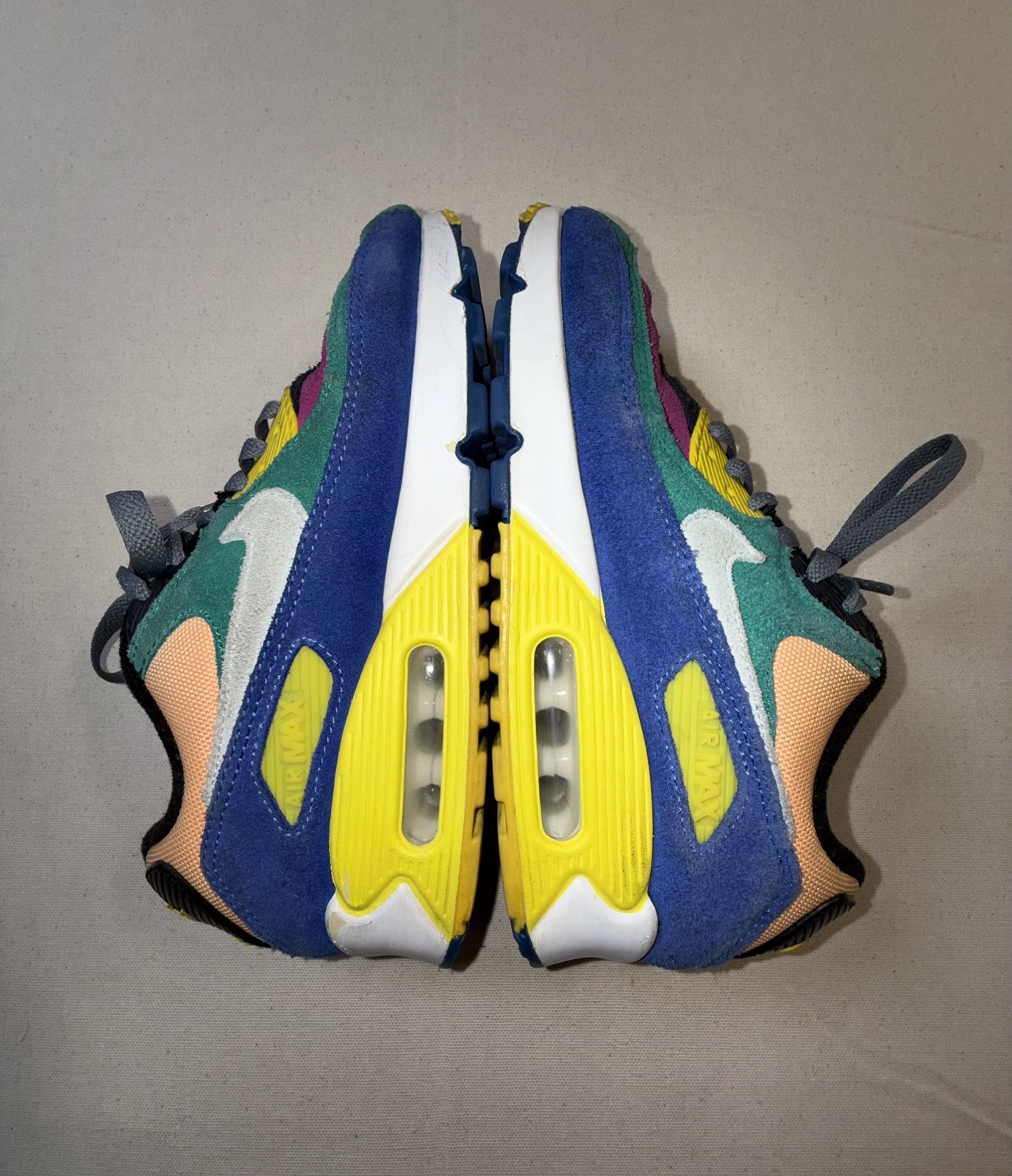 Nike Air Max 90 QS Viotech 2.0 Lucid Green Multi Suede CD0917-300 Size 6 M,7.5 W