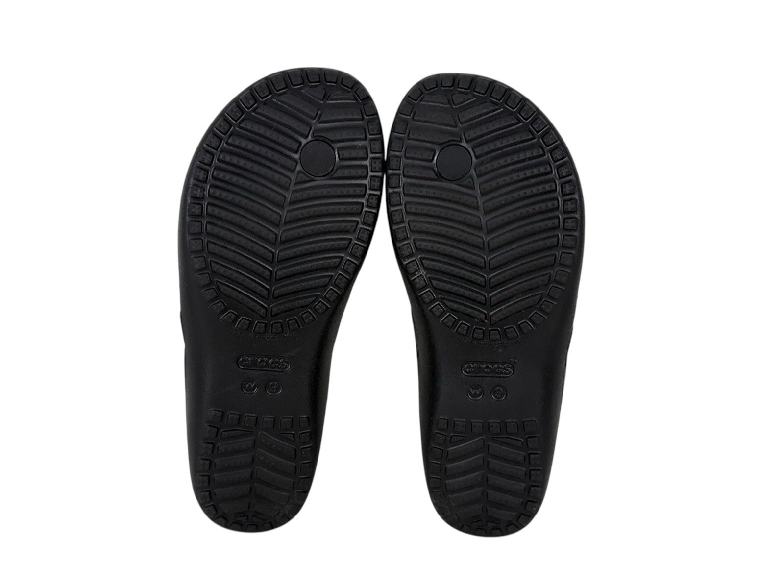 Crocs Kadee II Iconic Comfort Womens Size 9 Black Flip Flops Sandals Thongs EUC