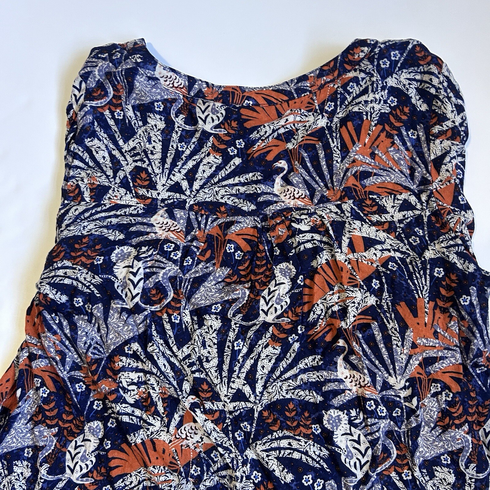 Anthropologie Maeve Cathy Jungle Print Pleated Blouse Size Small