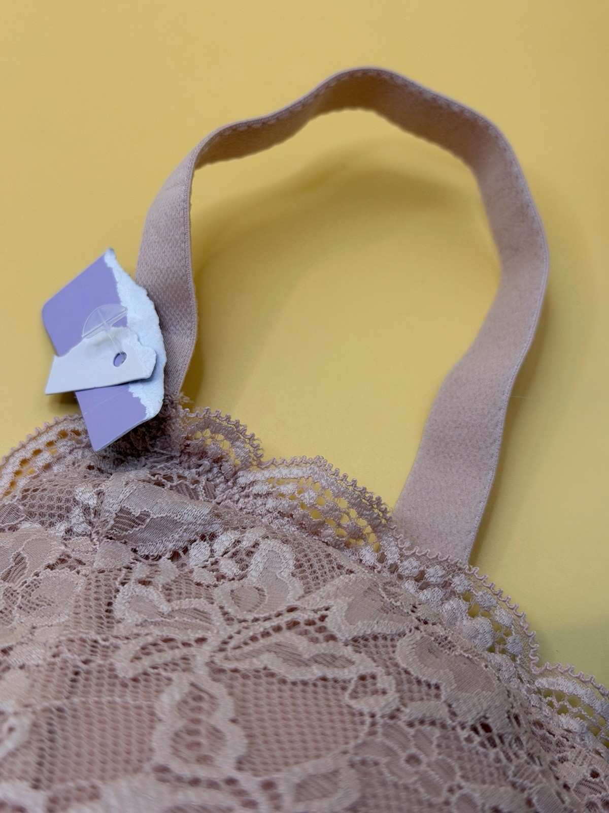 BRA Womens Joyspun Wirefree Lace Micro Bralette Blush Pink Stain Size XXXL NWT