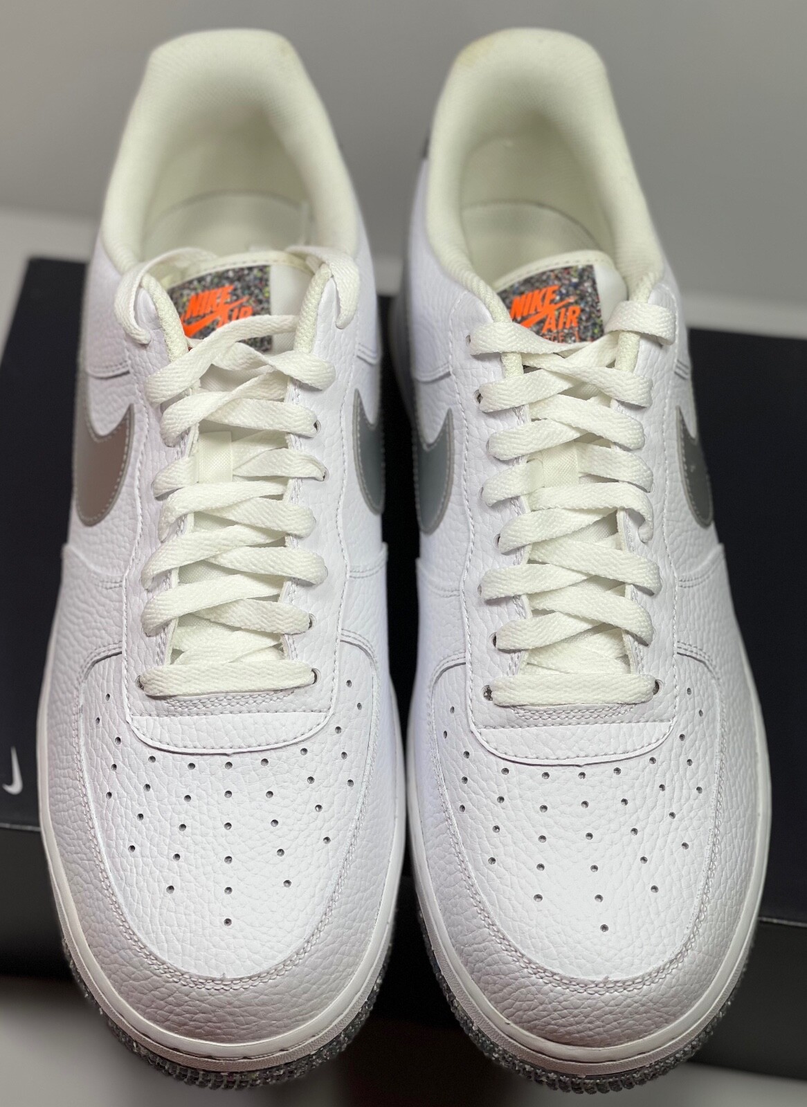 NIKE AIR FORCE 1 ’07 LV8 WHITE/METALLIC SILVER DA4676 100 US MEN SZ 11.5