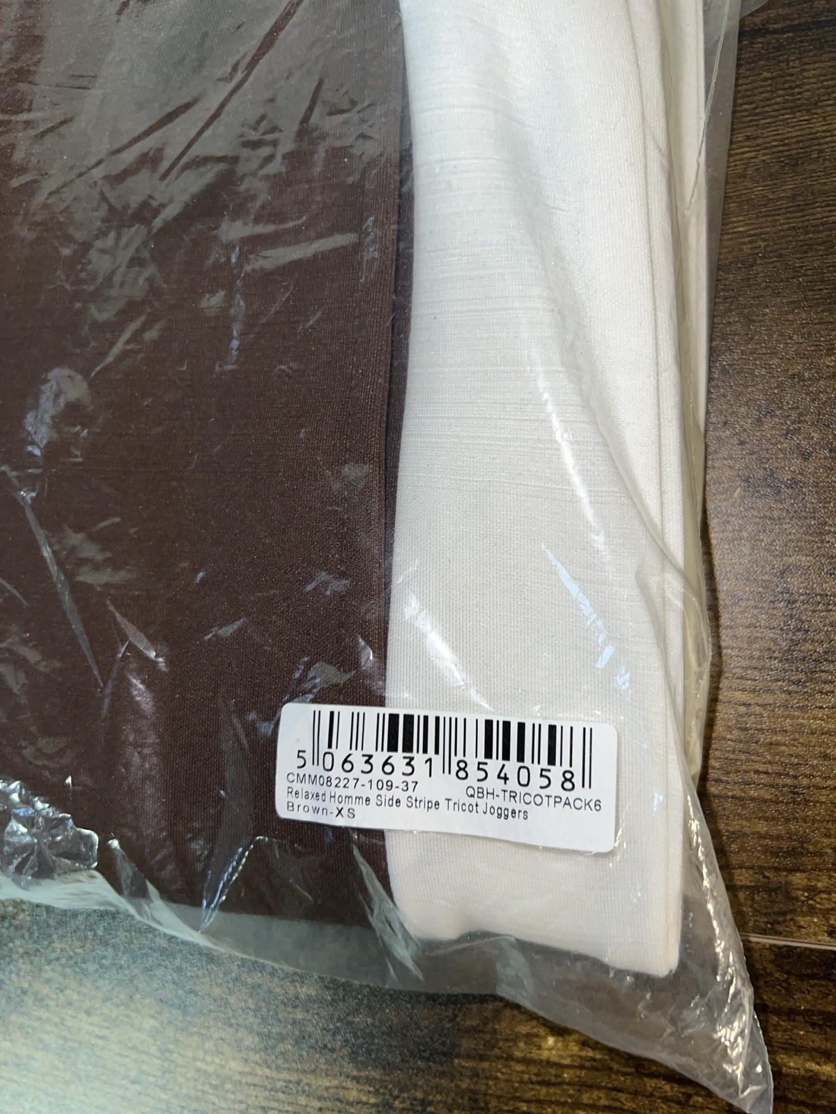 NWT! boohooMAN Relaxed Homme Side Stripe Tricot Joggers – Brown Size XS