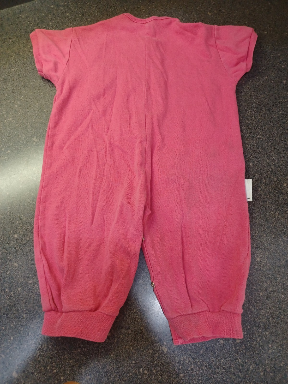 Looney Tunes Baby Romper OnePiece 12M Pink Cotton Snap Short Sleeve Tweety 1990s