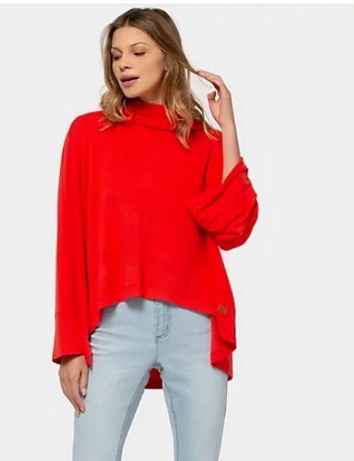 Peace Love World Jersey Knit “Tabby” Hoodie Back Pleat Detail Watermelon Red New