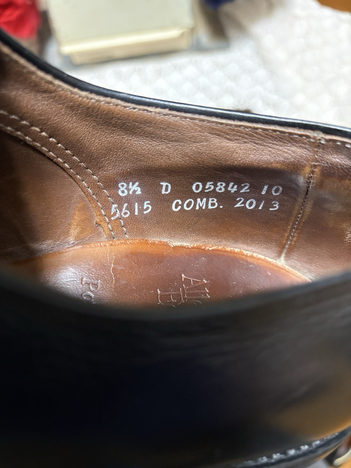 Allen Edmonds Park Avenue Black Cap Toe Oxford Mens Dress Shoes 8.5 D
