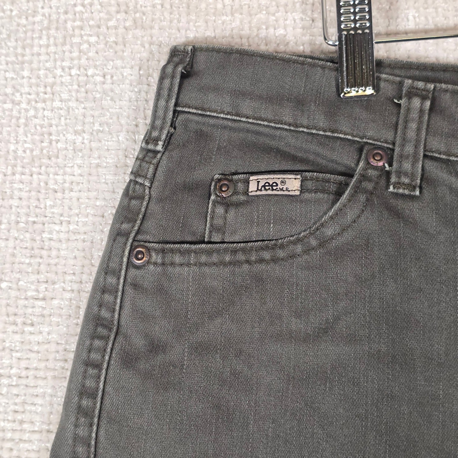 Lee Womens Relaxed Straight Leg Pants Charcoal Gray Stretch Size 16M 3052035