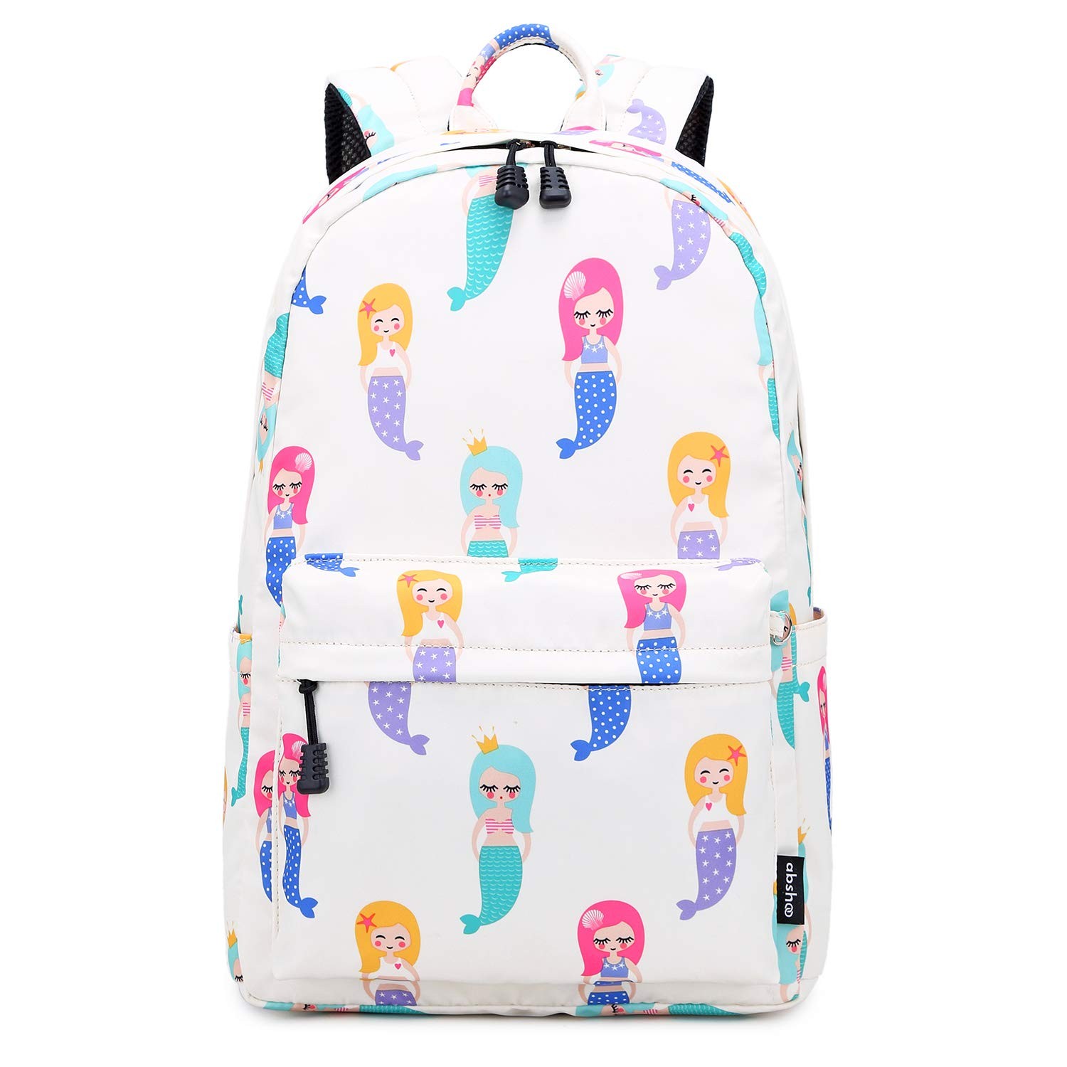 Mermaid Backpack 10.2″x4.7″x16.1″ Water Resistant with Lunch Bag – Cute