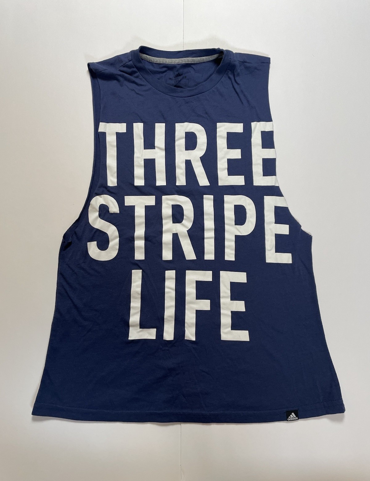 adidas Tank Top Women’s Medium Ultimate 2.0 Three Stripe Life Muscle Shirt