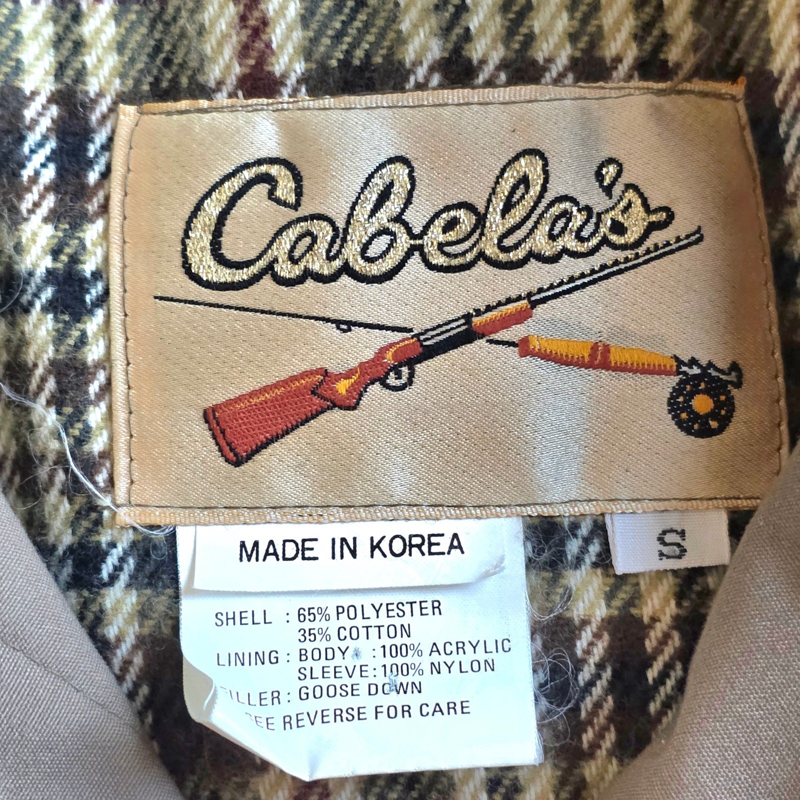 Cabelas Womens Lined Trench Coat Hooded Plaid Scarf Belted Khaki Size S
