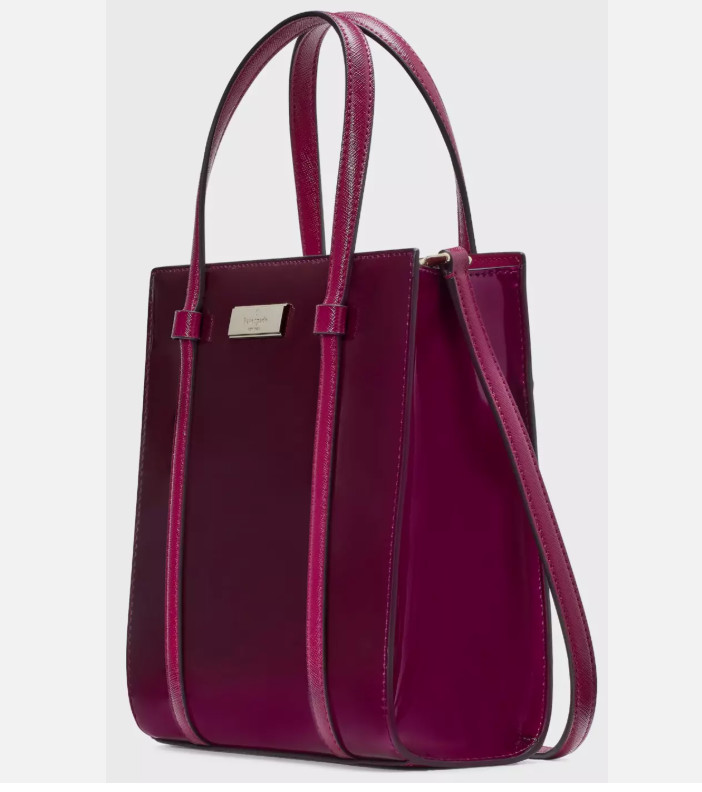 Kate Spade Kenzie Small Tote Bag KI956 Burgundy Purse Dark Raspberry Crossbody