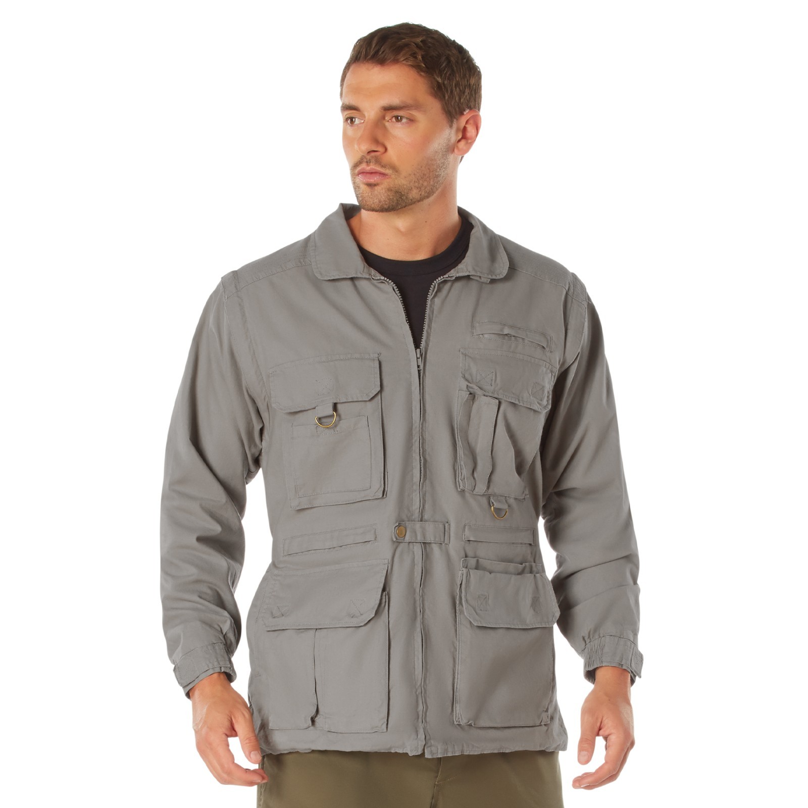 Convertible Safari Trailblazer Tactical Vest Jacket with Removable Sleeves Khaki