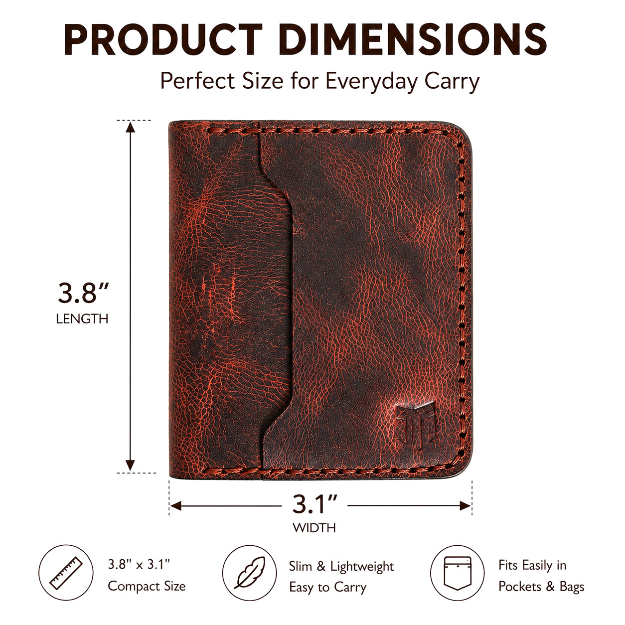 Men’s Slim Goat Leather Bifold Credit Cardholder Handmade Wallet RFID Blocking