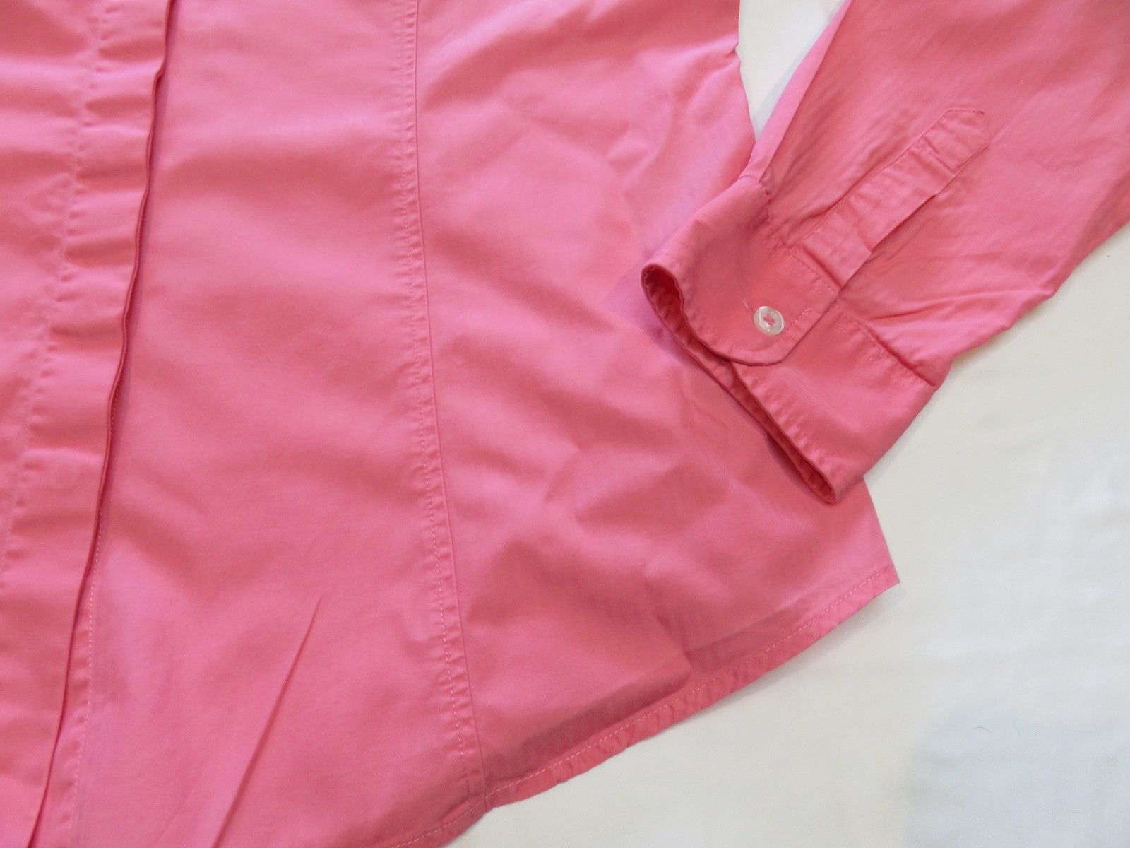 TM LEWIN WOMAN SALMON PINK BEAUTIFUL TAILORED LONG SLEEVE COTTON SHIRT UK 10 -12