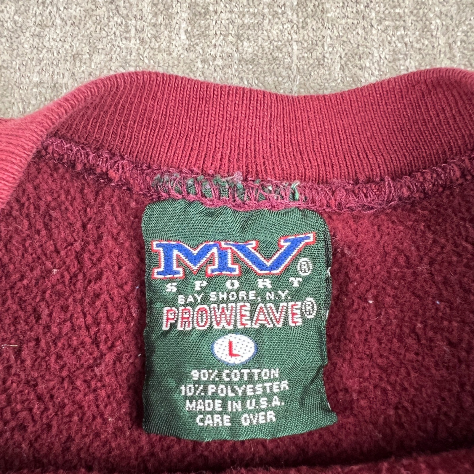 MV Sport Proweave Sweatshirt Mens L Maroon Montana Grizzlies Reverse Weave 90s