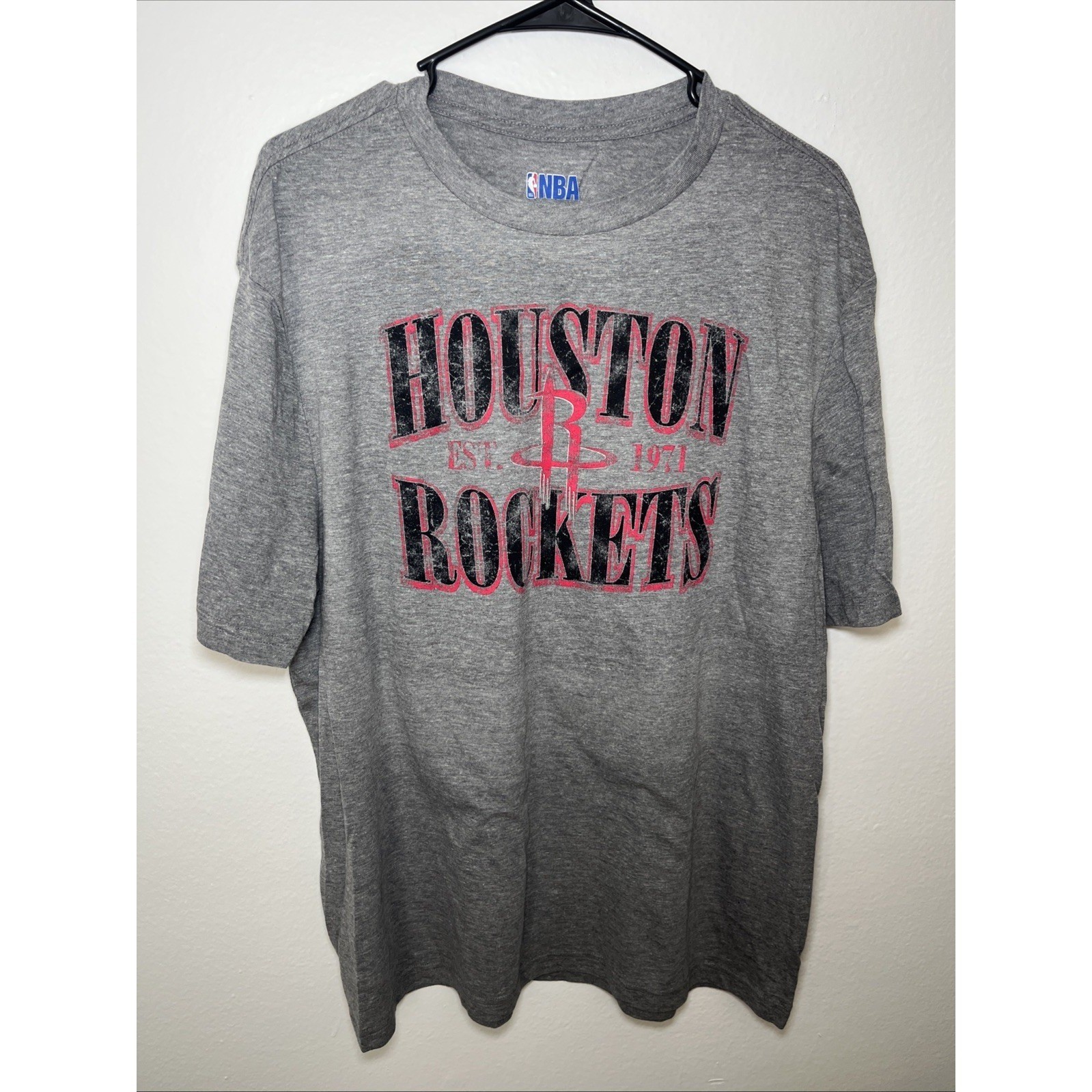 NBA Houston Rockets Mens XL T Shirt Gray Short Sleeve Graphic Tee