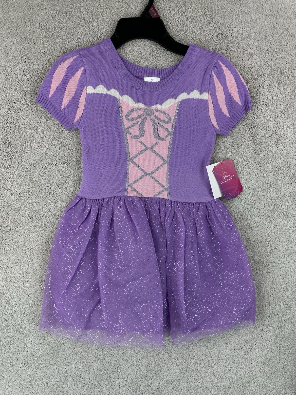 Disney Princess Rapunzel Light Purple Short Sleeve Tulle Dress Kids S (6/6X)