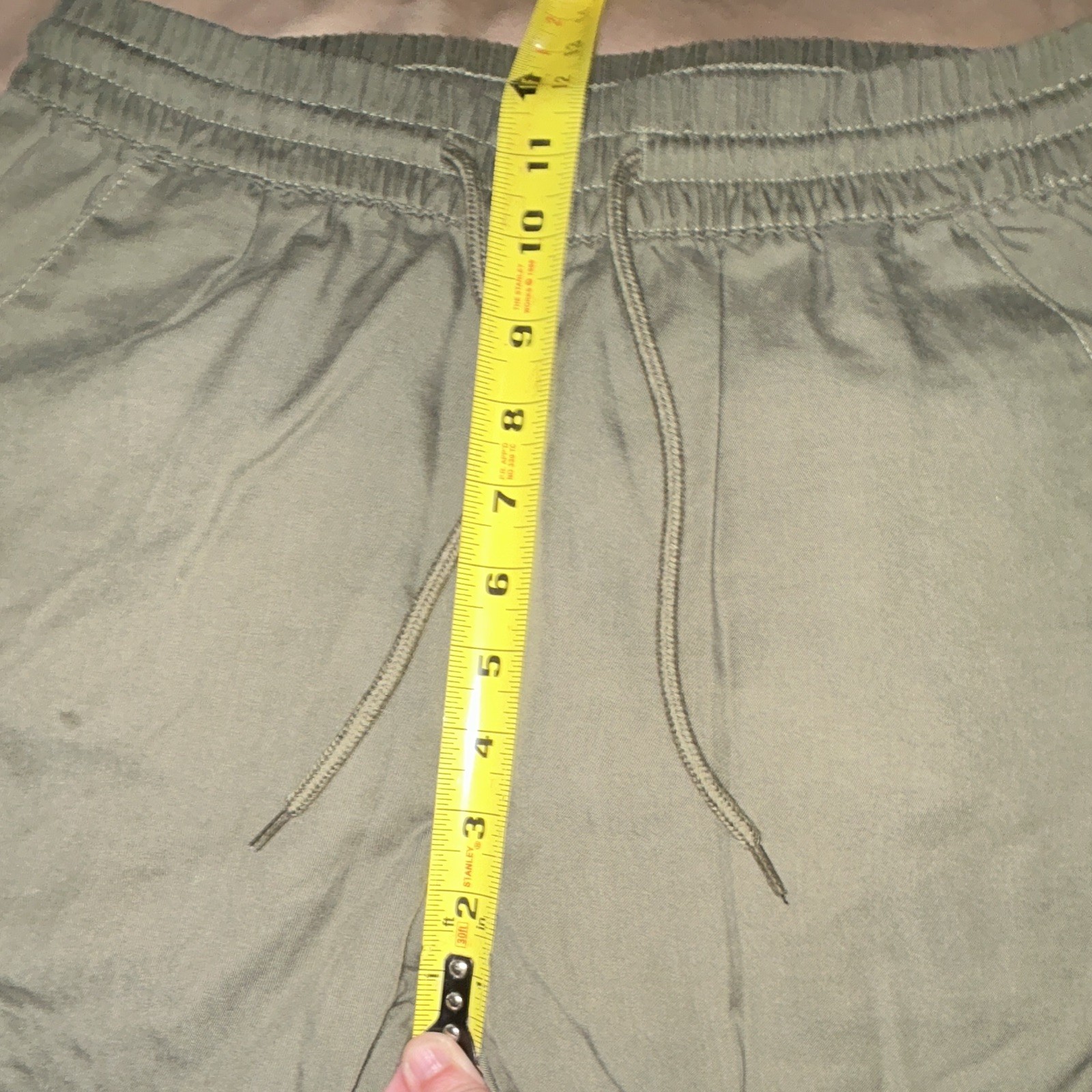 Indigo Rein Women’s Green Cargo Jogger Pants Pockets Elastic Waist Size M