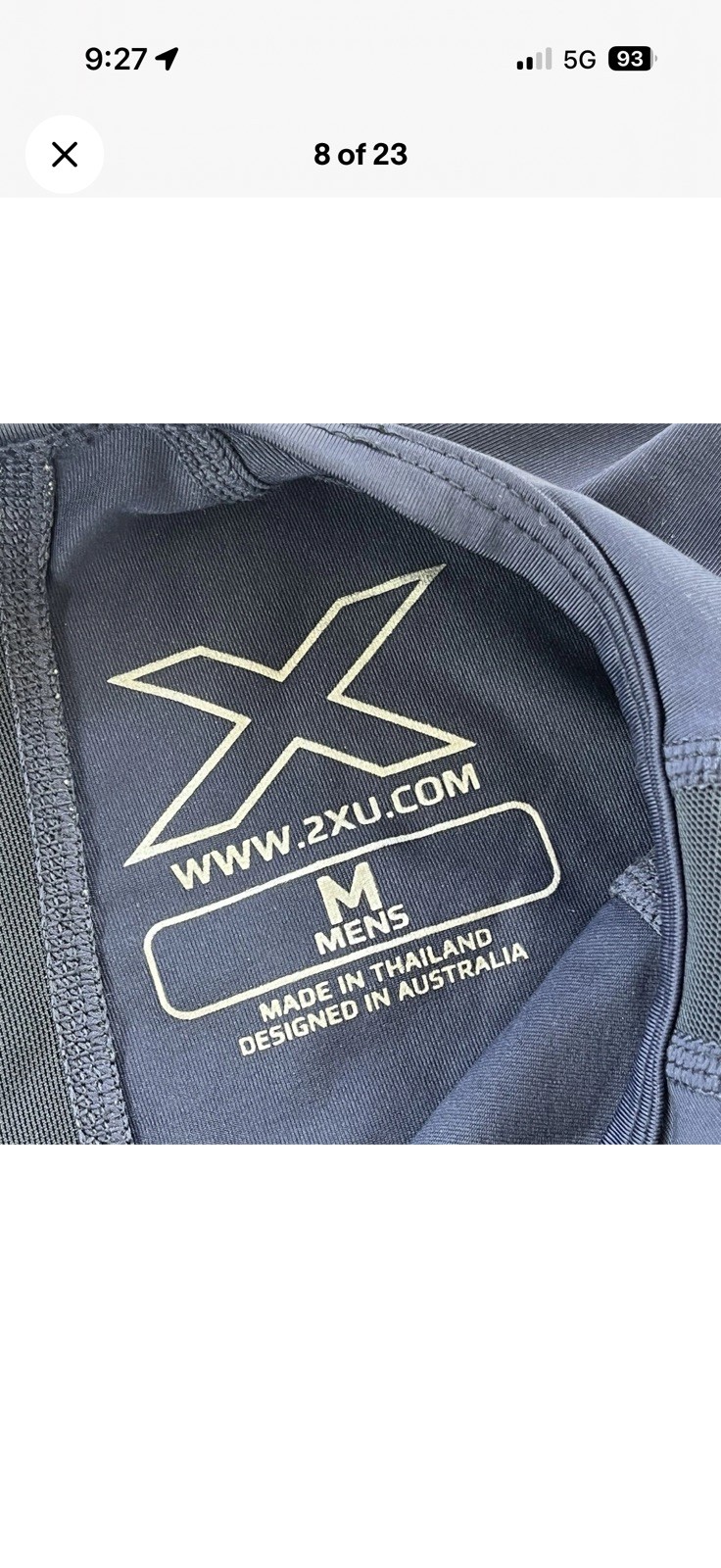 2XU Refresh Recovery Compression Shirt Mens M Blue LS GUC