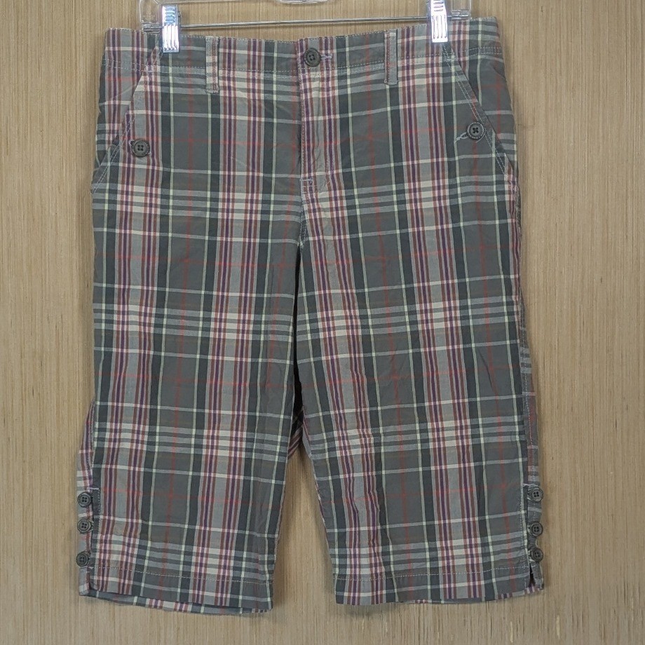 Gloria Vanderbilt Capri Pants Womens 12 Plaid Green Casual Colorful