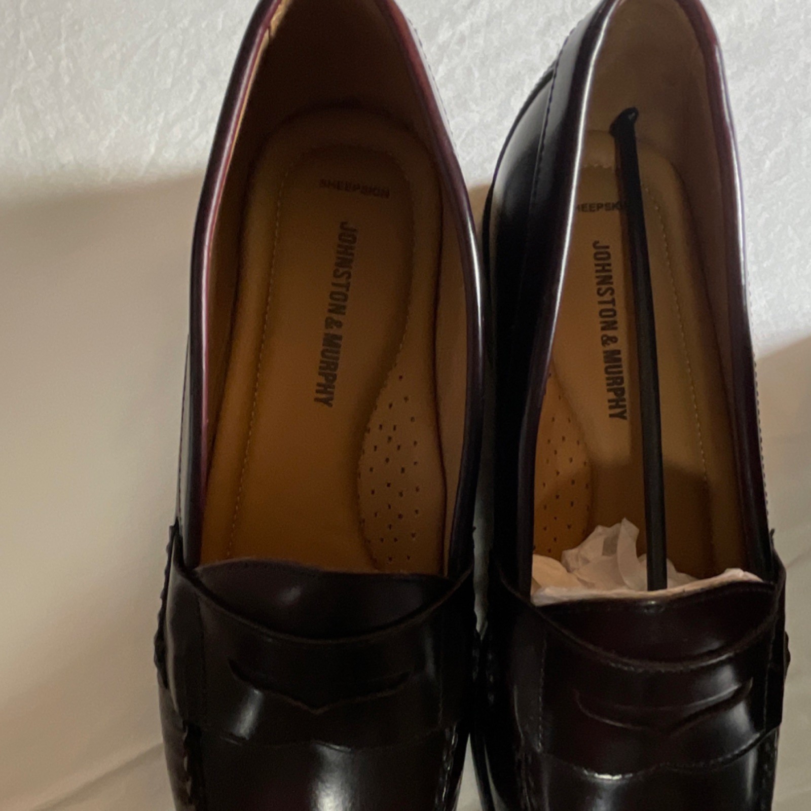 Johnston & Murphy Hayes Penny Men’s Burgundy Leather Loafers 10.5W 15-1093