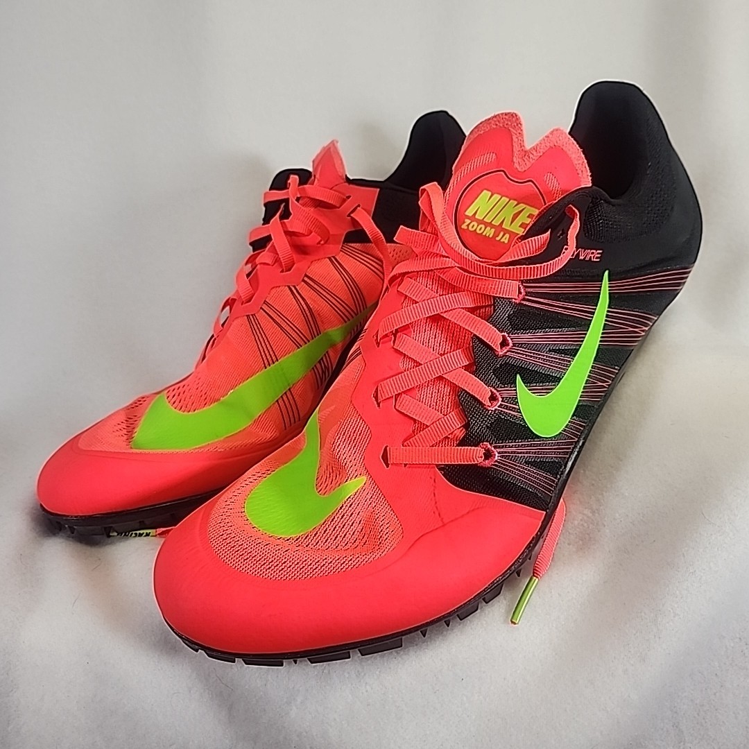 NIKE JA Fly 2 Hyper Punch Black Lime Green Track Sprint Spikes Shoes New Mens 15