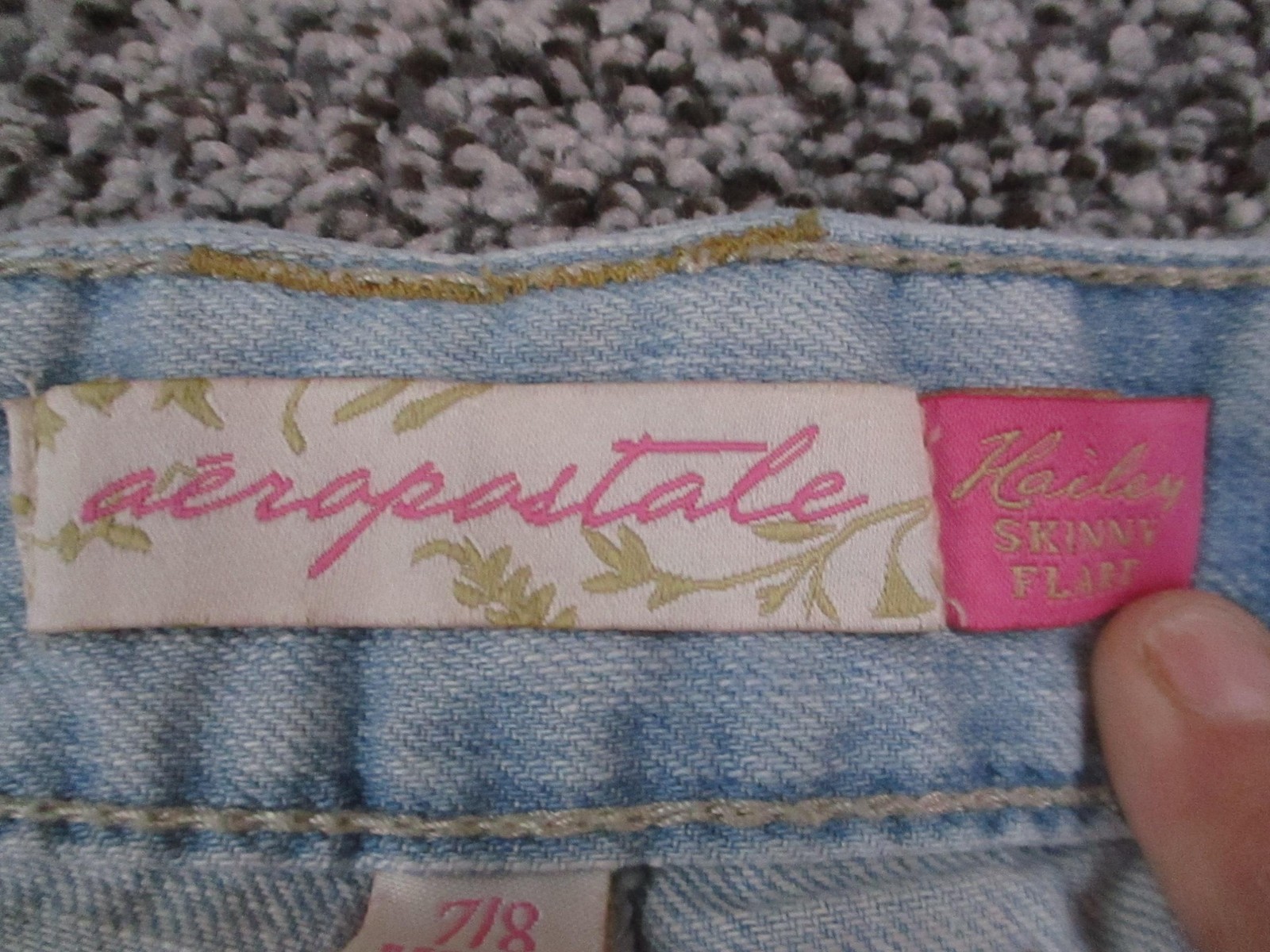 Aeropostale Jeans Womens 7/8 Blue Hailey Skinny Flare Distressed Denim 29×31