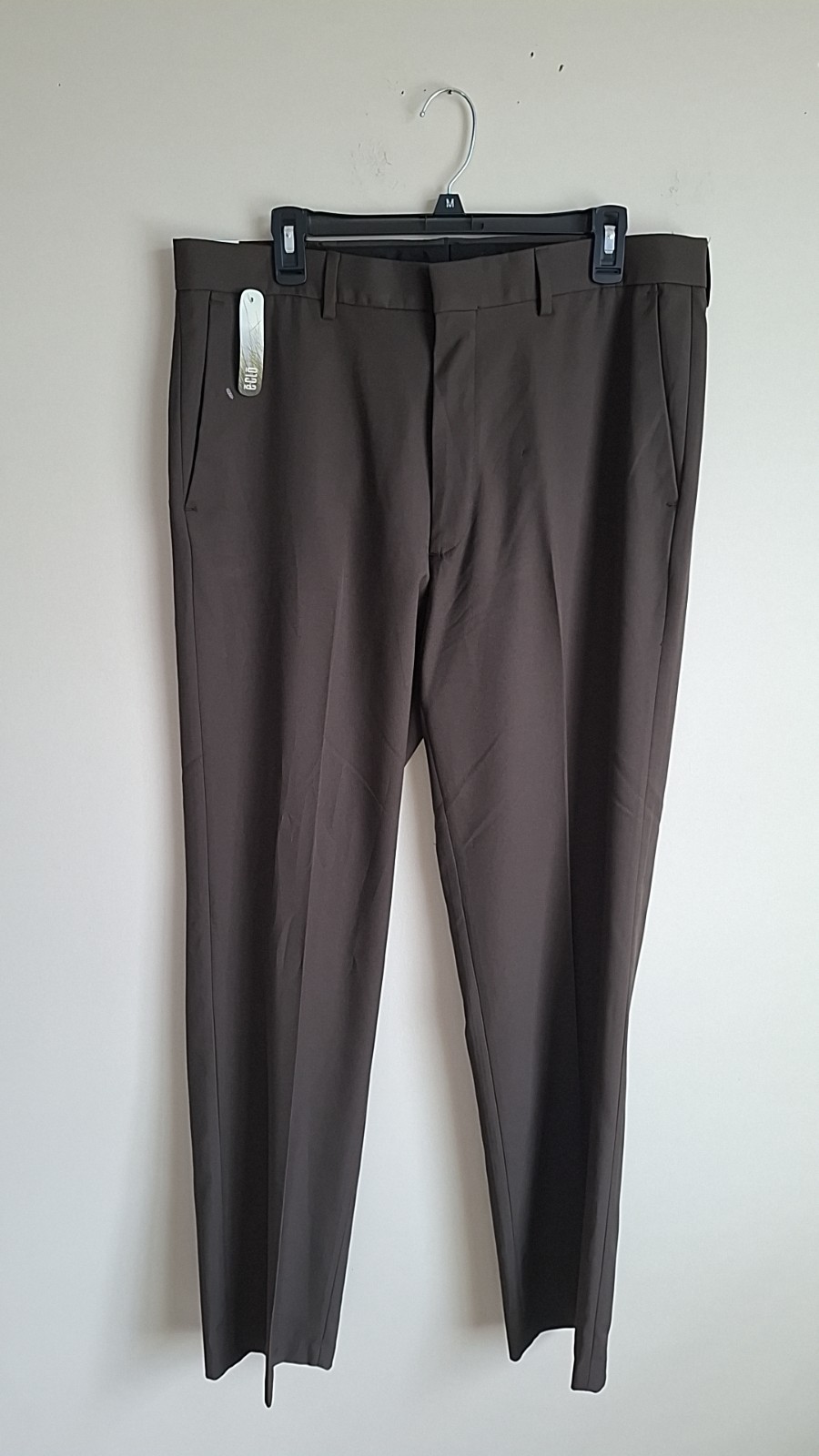 Haggar E.CLO Men’s Gabardine Dress Pants Straight Fit No Iron Brown 36W NWT