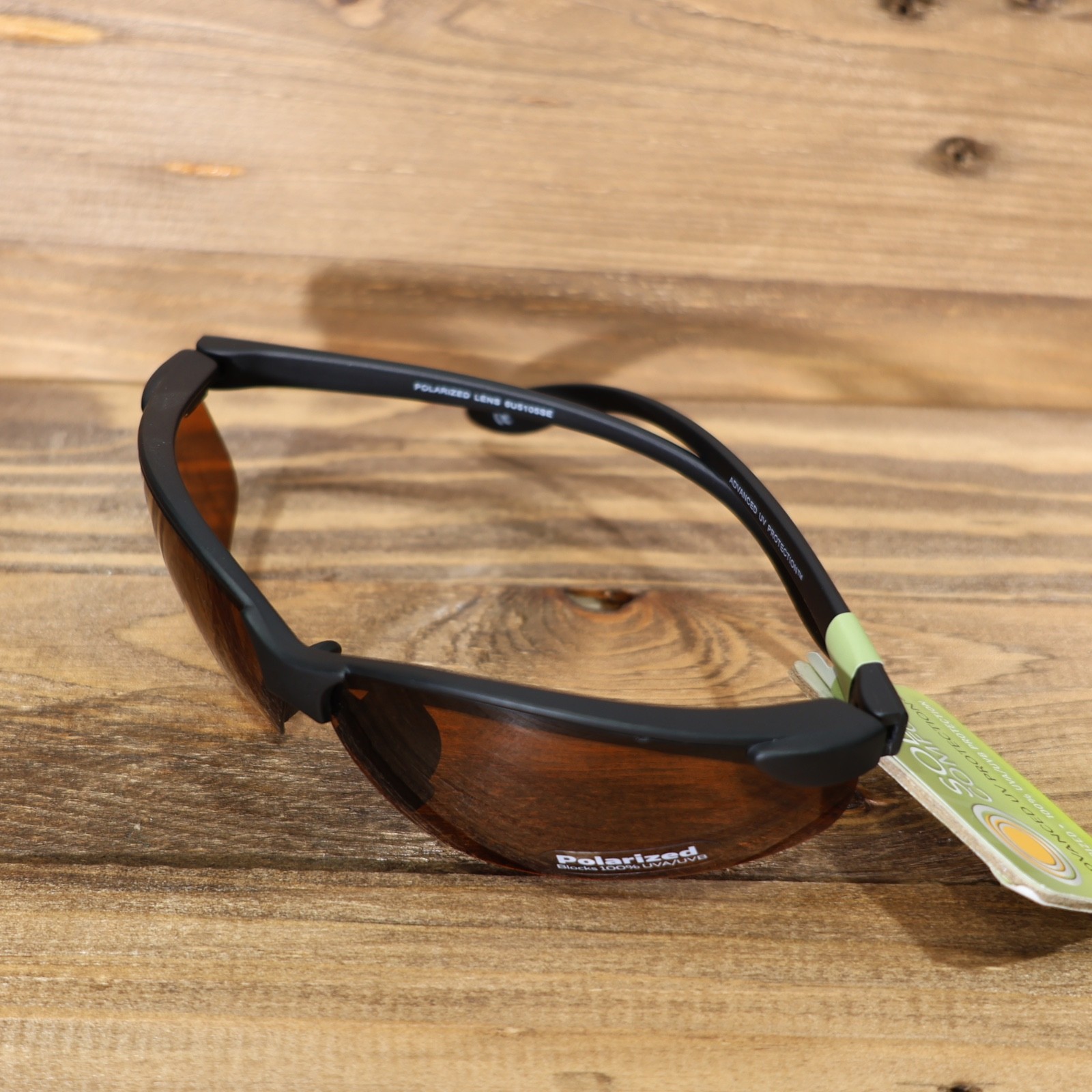 Solar Comfort Sports Polarized Sunglasses for Men Rimless Frame Amber