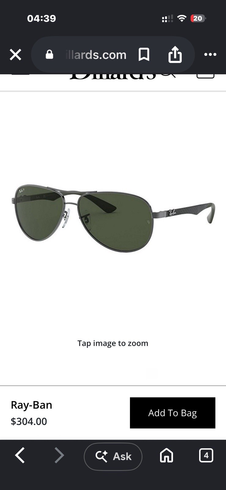 Ray-Ban Tech 8313 002/k7 Aviator Sunglasses Carbon Fiber Mirror Polarized 61mm