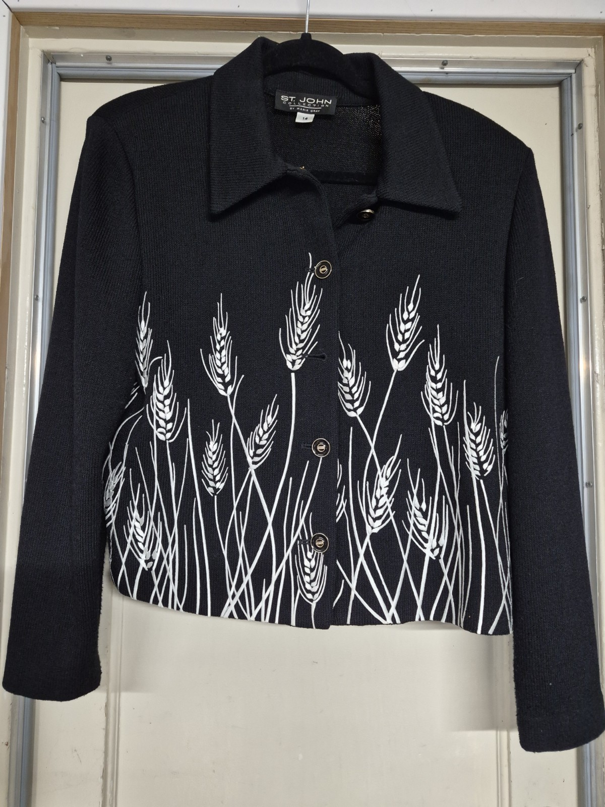 St. John Collection Embroidered Cardigan Jacket 14
