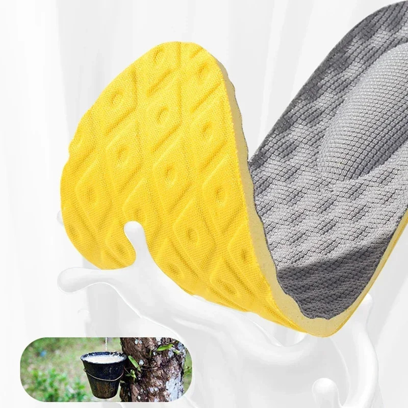 4Pcs Soft Latex Memory Foam Insoles Women Men Sport Running Foot Support Shoe Pa