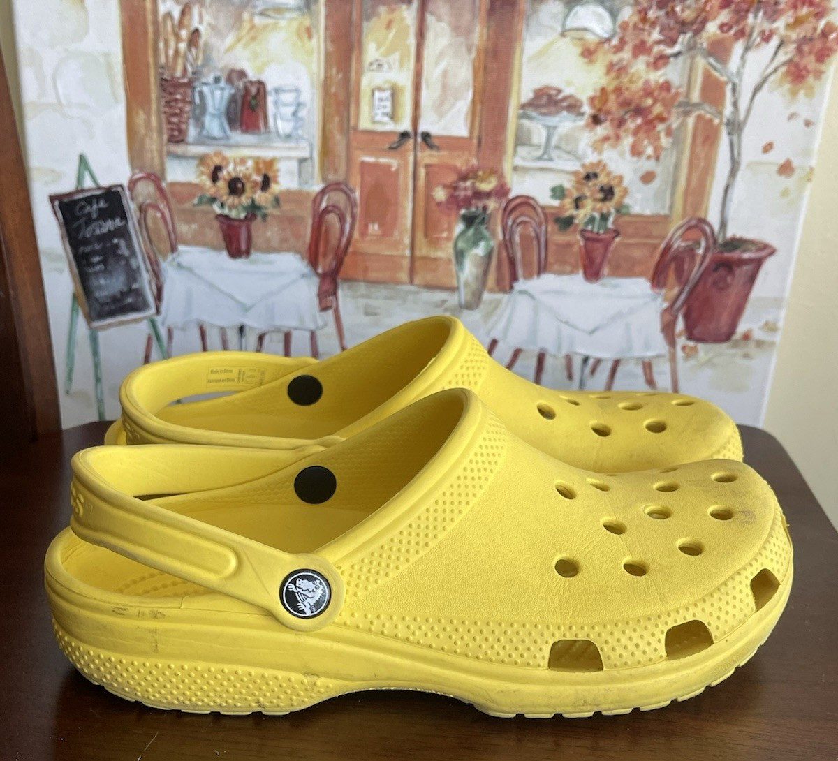 Crocs Classic Clogs Comfort Slip On Yellow Casual Shoes W 9 M 7 Water Shoes