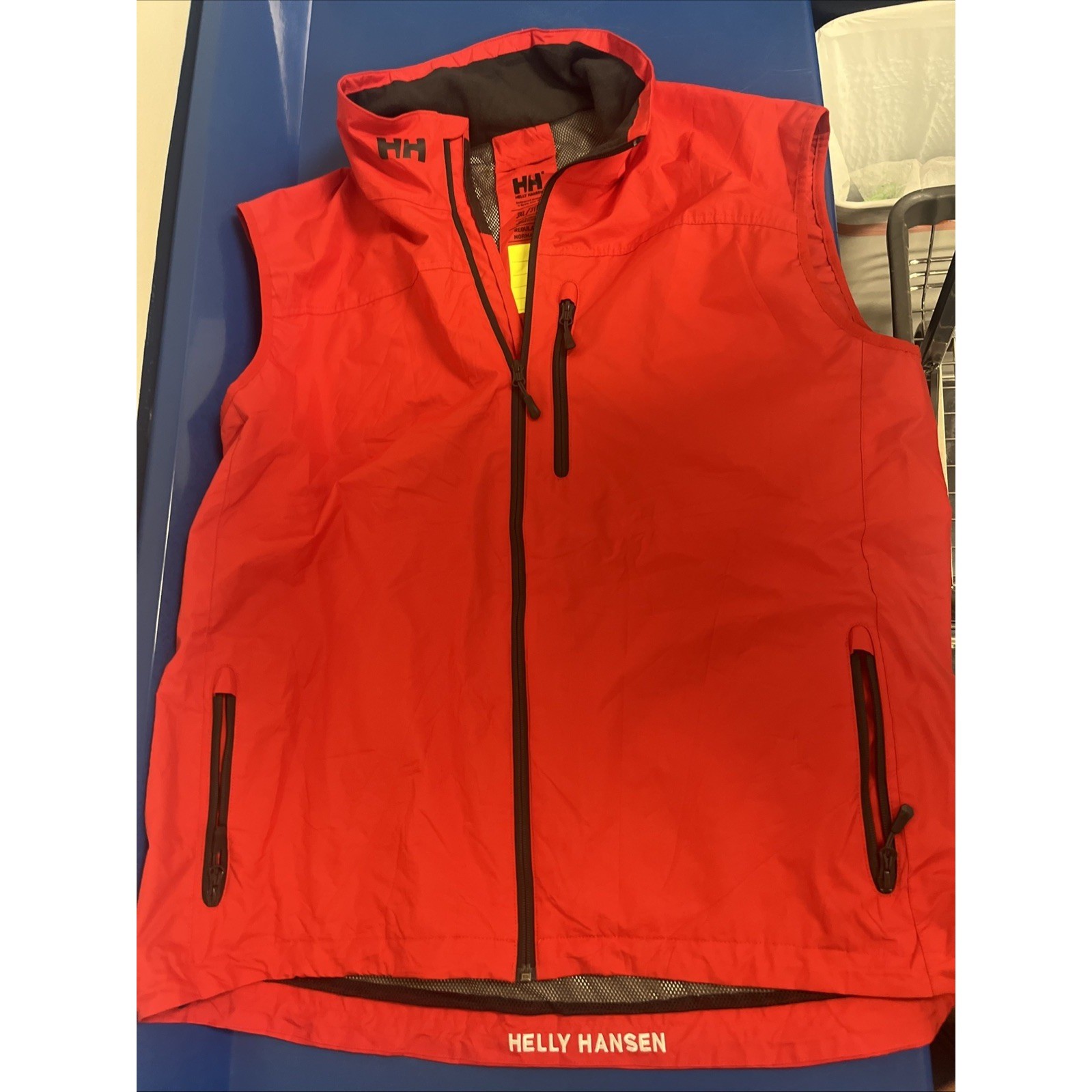 Helly Hansen 3XL Red Sailing Vest Windbreaker Shell Full Zip Waterproof Outdoor
