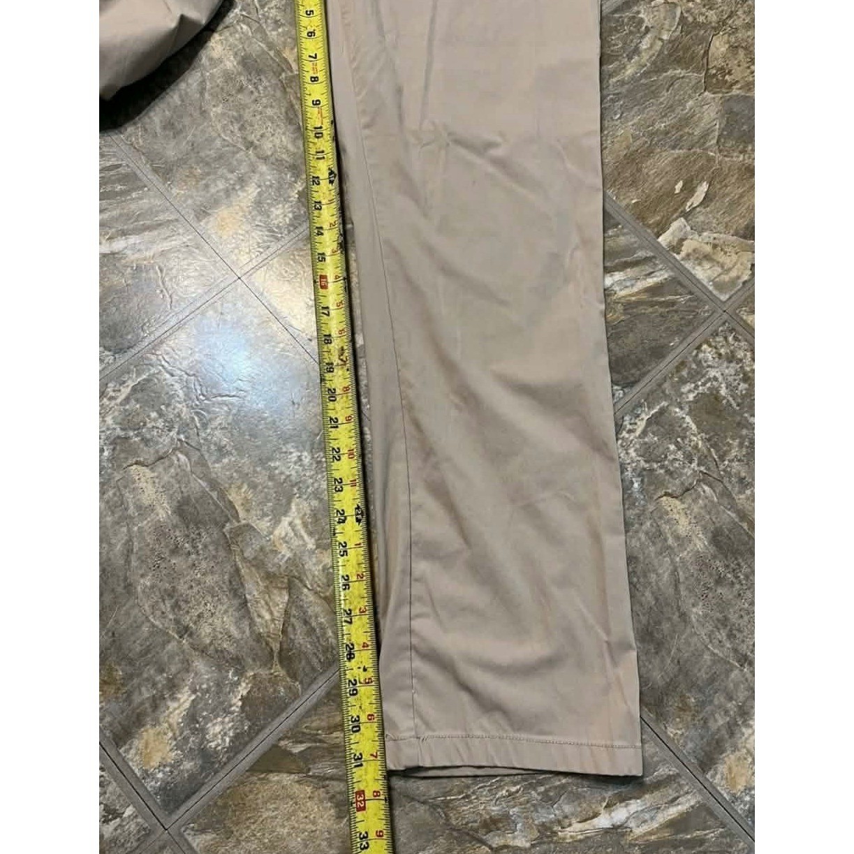 Johnnie-O Prep-Formance Pants Mens 34×32 Tan 5-Pocket Tech Stretch