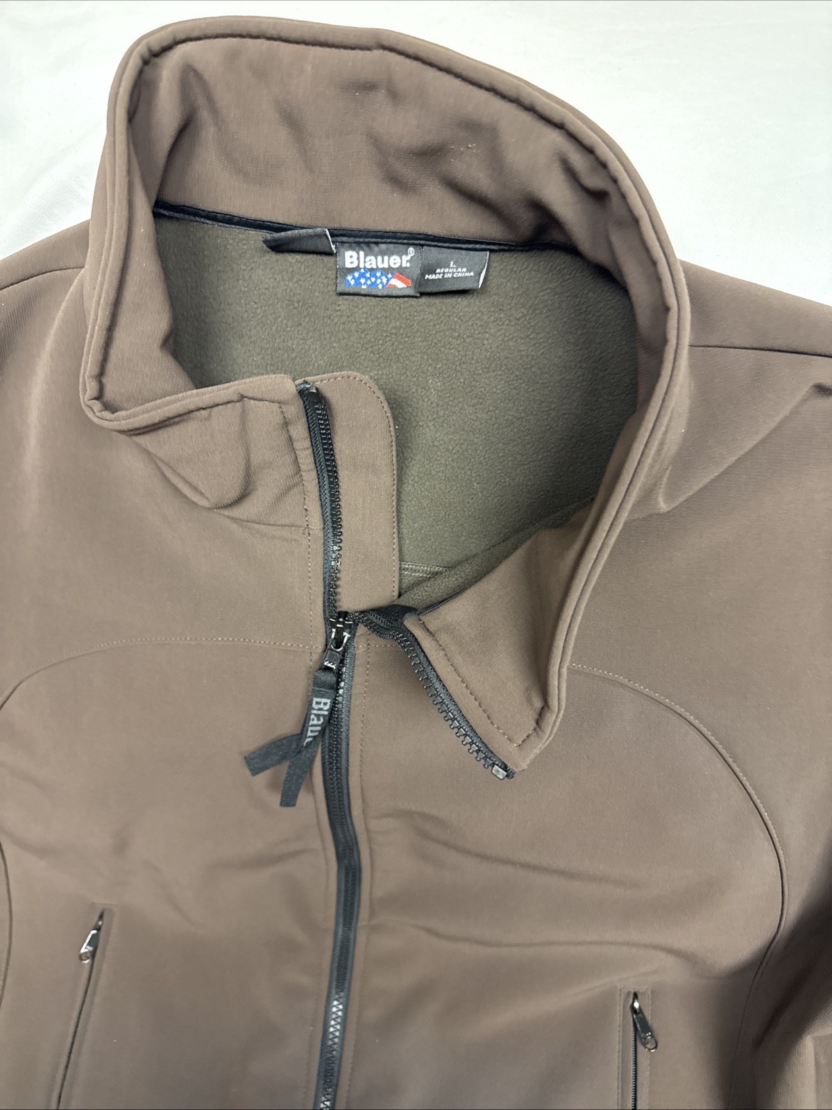 NWOT Blauer 4660 Softshell Fleece Jacket Mens Brown Large Regular Cut 2N11108