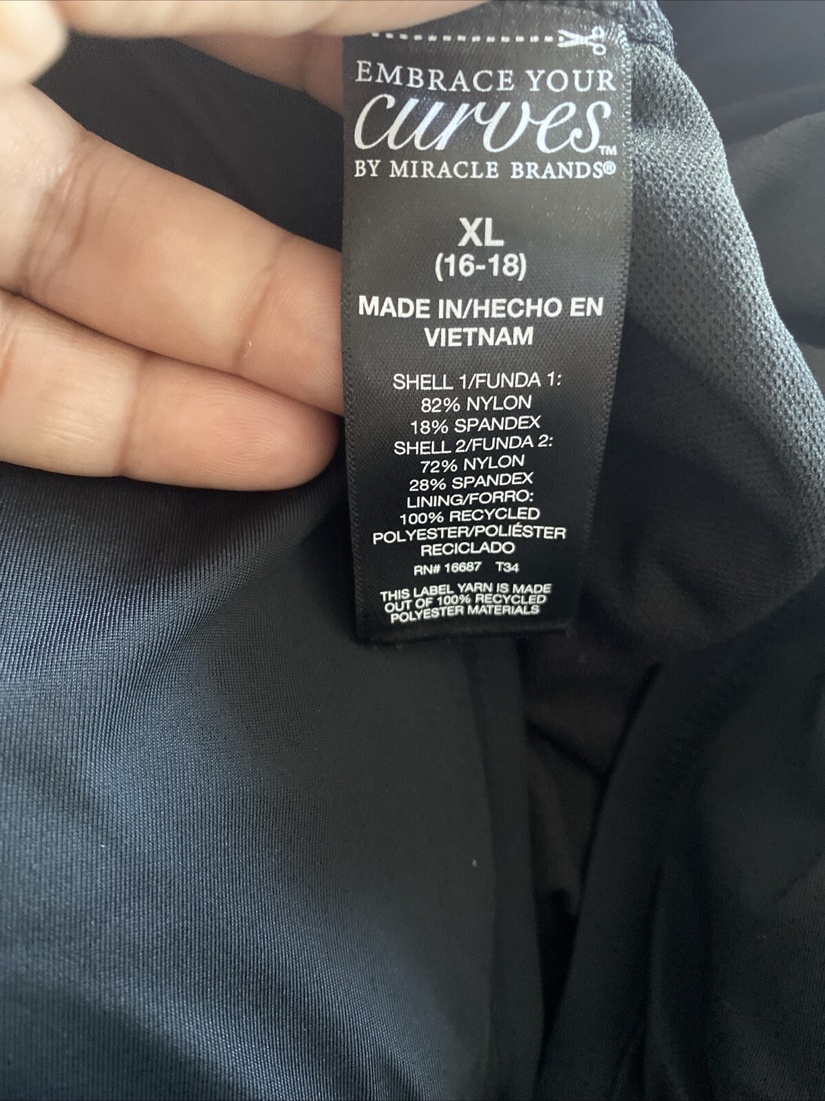 Embrace Your Curves by Miracle Brands Women Amelia O Ring One Piece Swimsuit XL