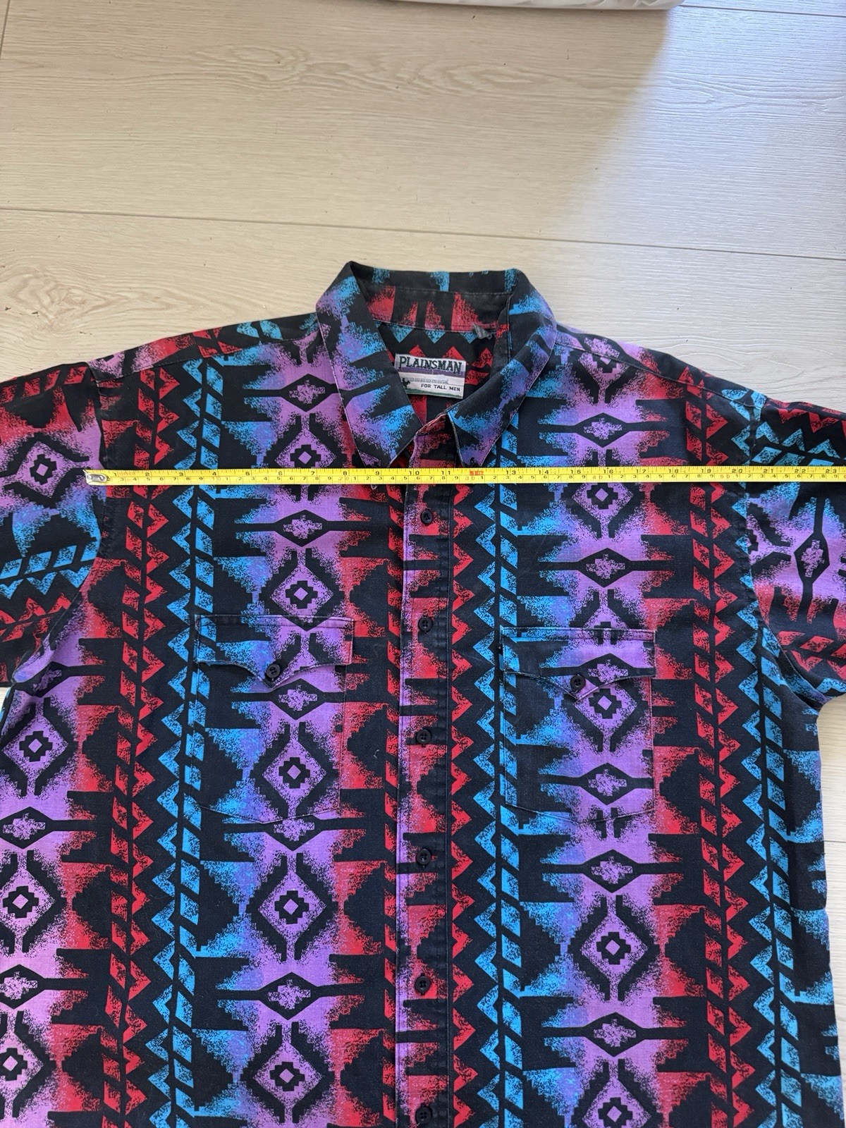 Vintage Plainsman Southwest Short Sleeve Cowboy Western Shirt 90s