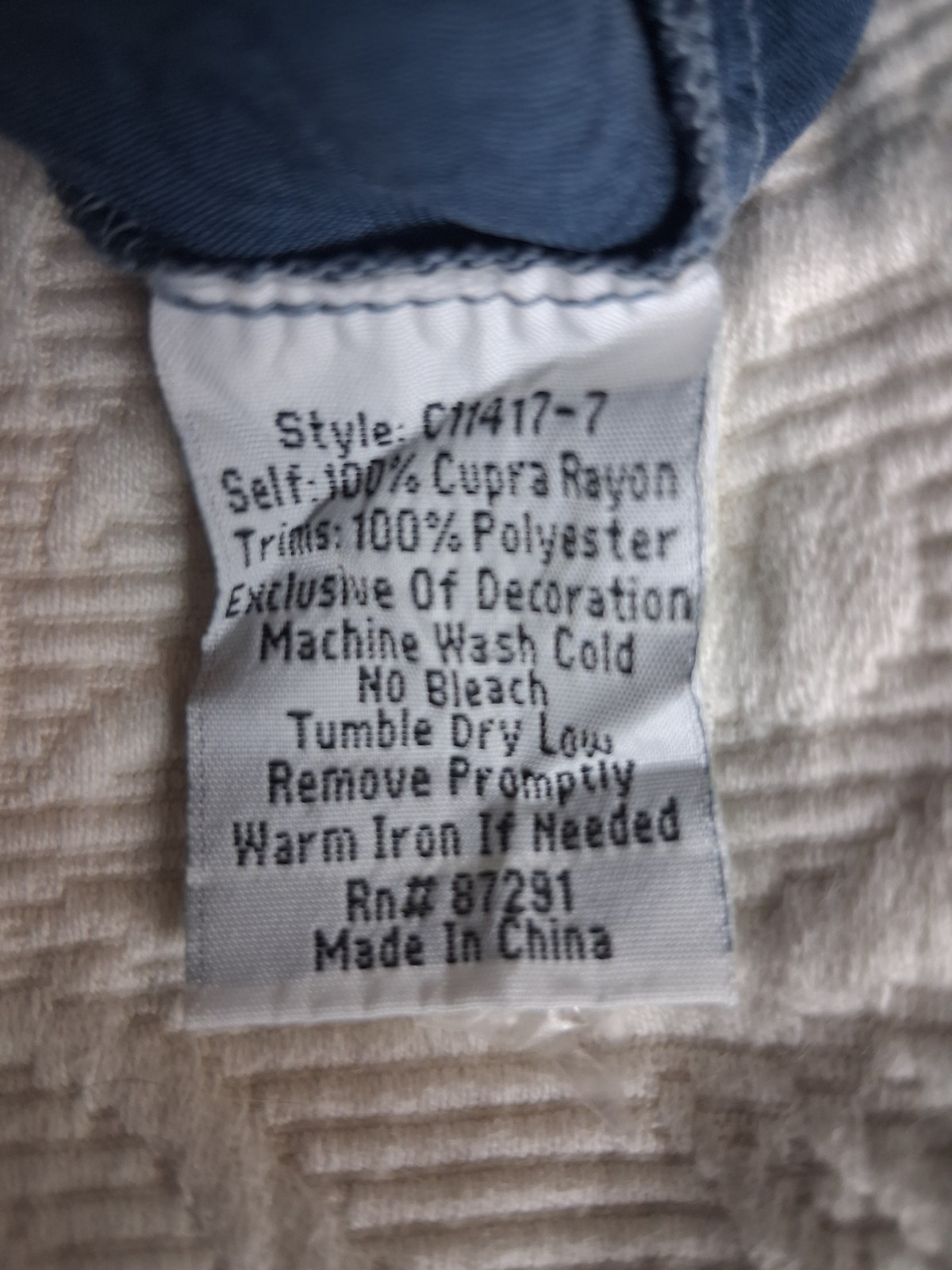 JOHNNY WAS Embroidered Boho Tunic Top, SZ M, Blue Cupra Rayon, Style C11417-7
