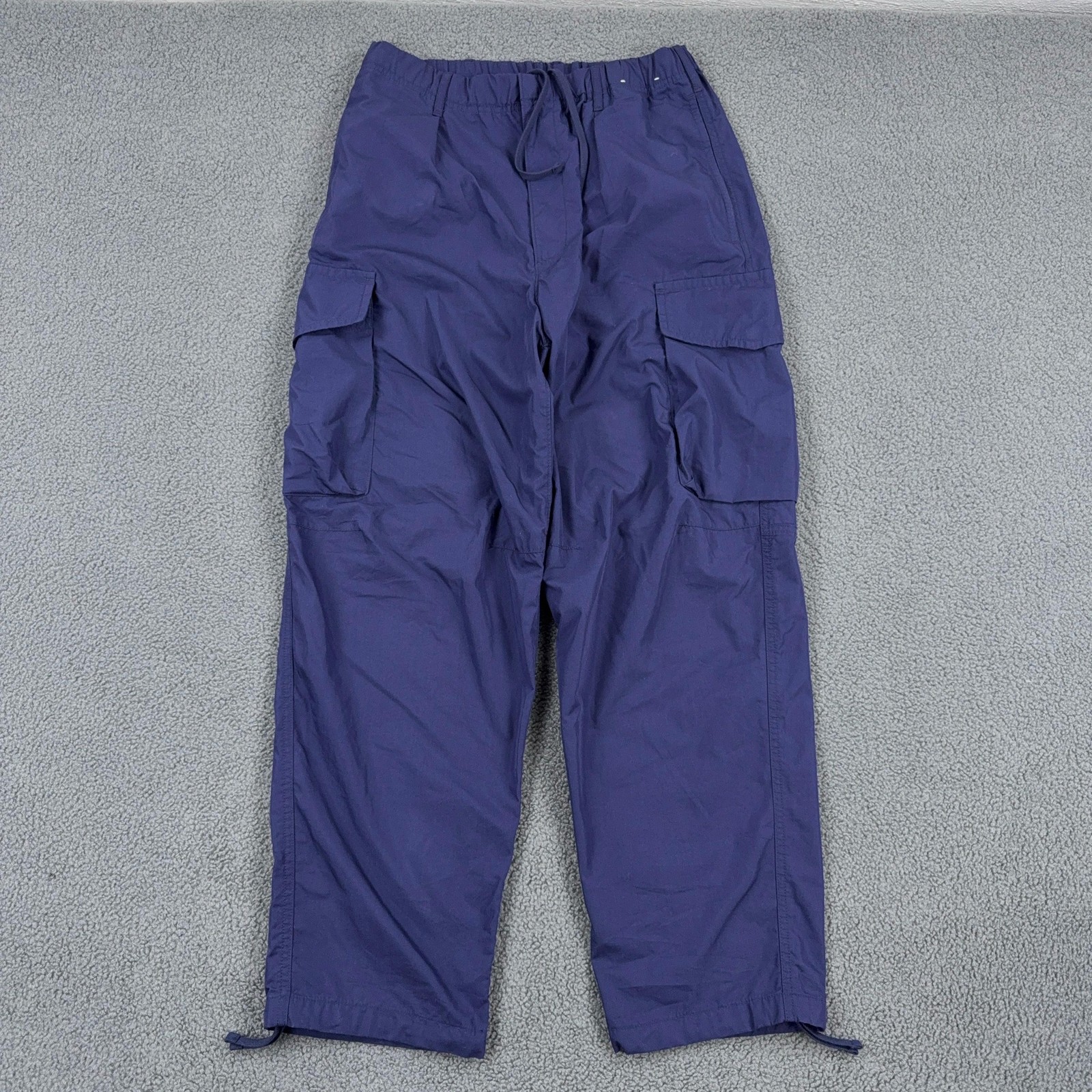 Uniqlo Cargo Pants Mens Medium 33×29.5 Blue Uniqlo U Parachute Drawstring Hem