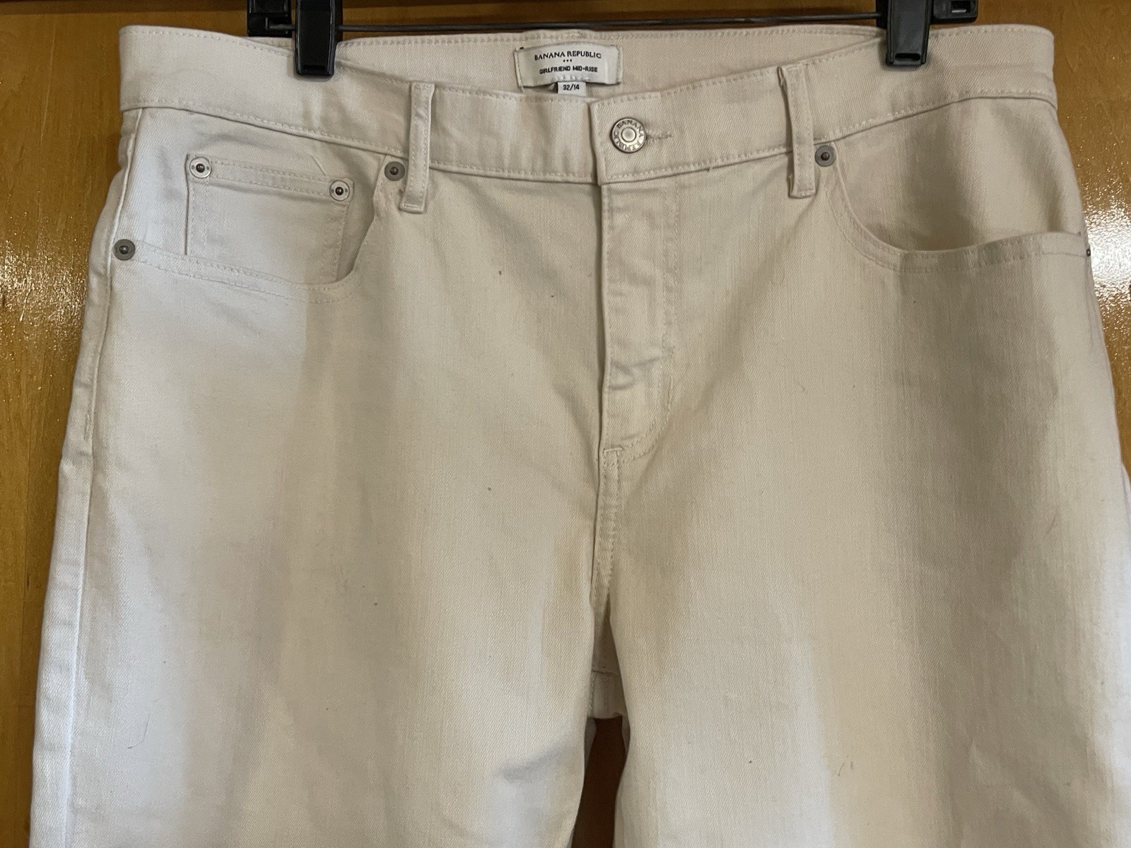 BANANA REPUBLIC, GIRLFRIEND Mid-Rise 32/14 Cream Off White Jeans, NWOT