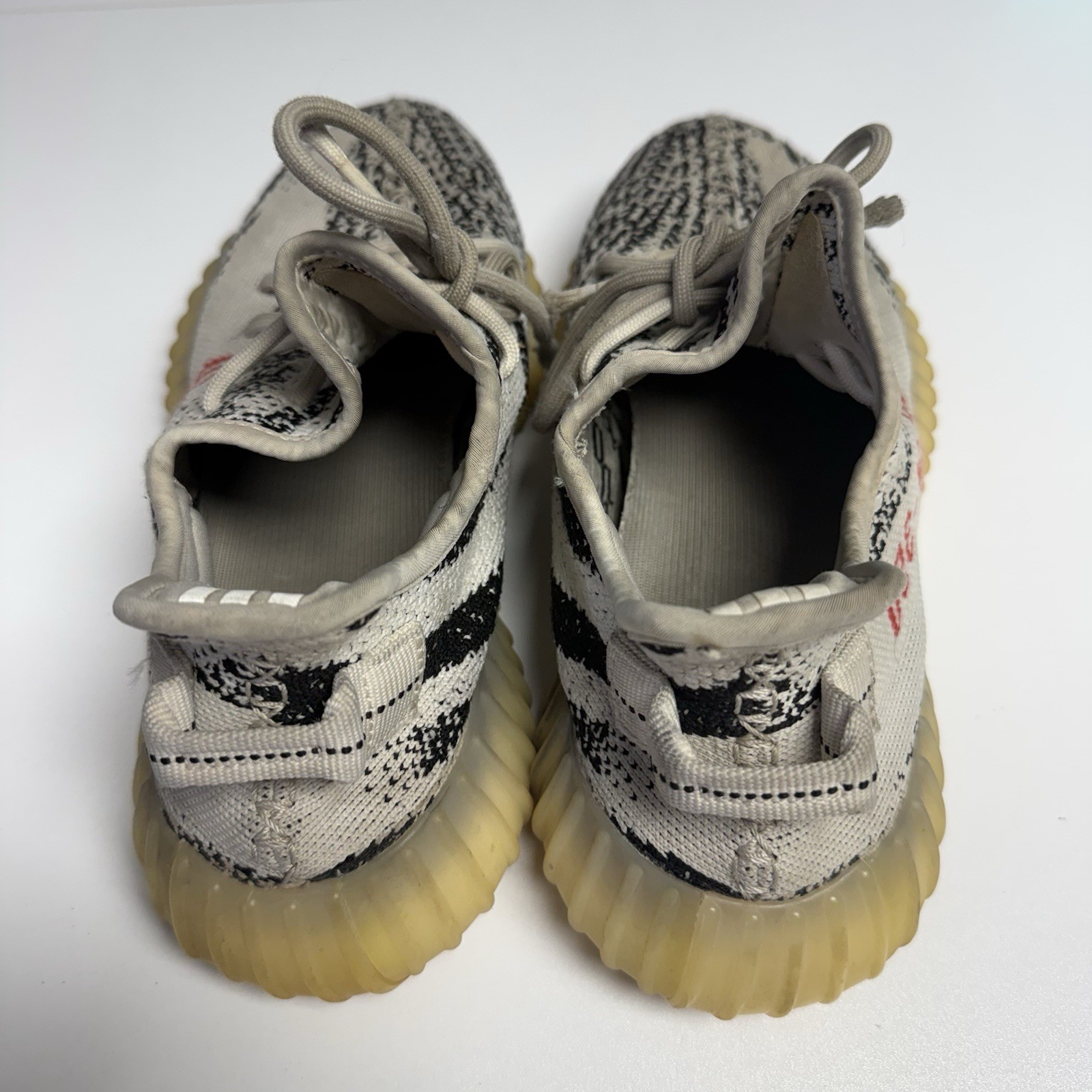 Adidas Yeezy Boost 350 V2 Zebra Primeknit White Black Sneakers Mens 7.5 USED