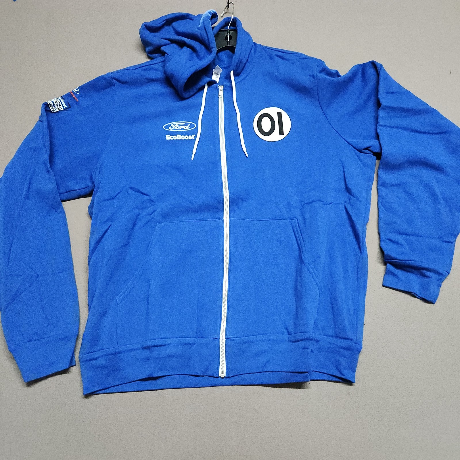 Ford Ecoboost Spoiler Full Zip Hoodie Mens 2Xl Racing Blue Cotton Polyester 143