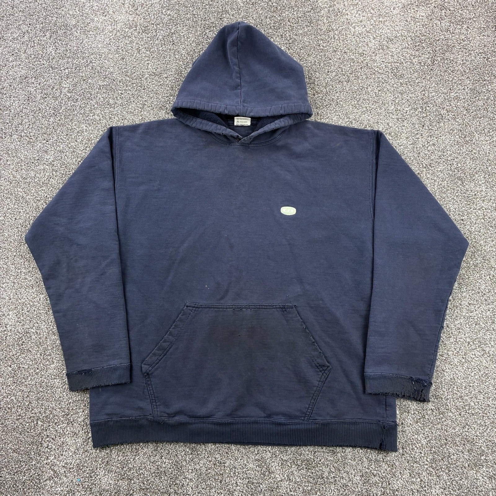Vintage Y2K Unionbay Hoodie Mens M Blue Urban Skateboarding Skate Distressed
