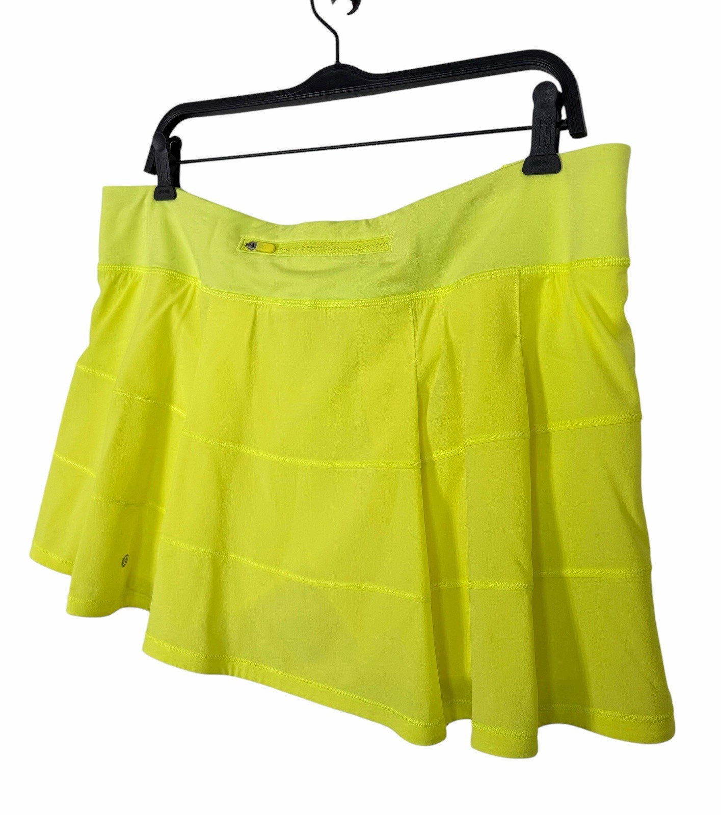 Lululemon Pace Rival Mid-Rise Skirt Skort Electric Lemon Yellow Size 14