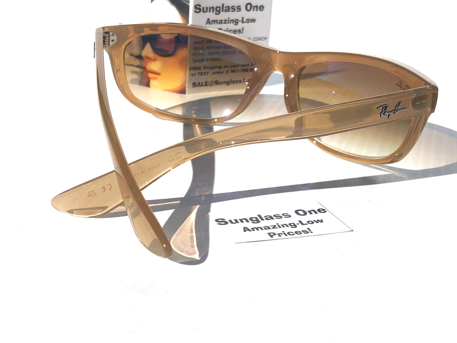 Ray Ban BALORAMA Opal Light Brown GRADIENT Brown Lens Sunglass RB 4089 6789/51