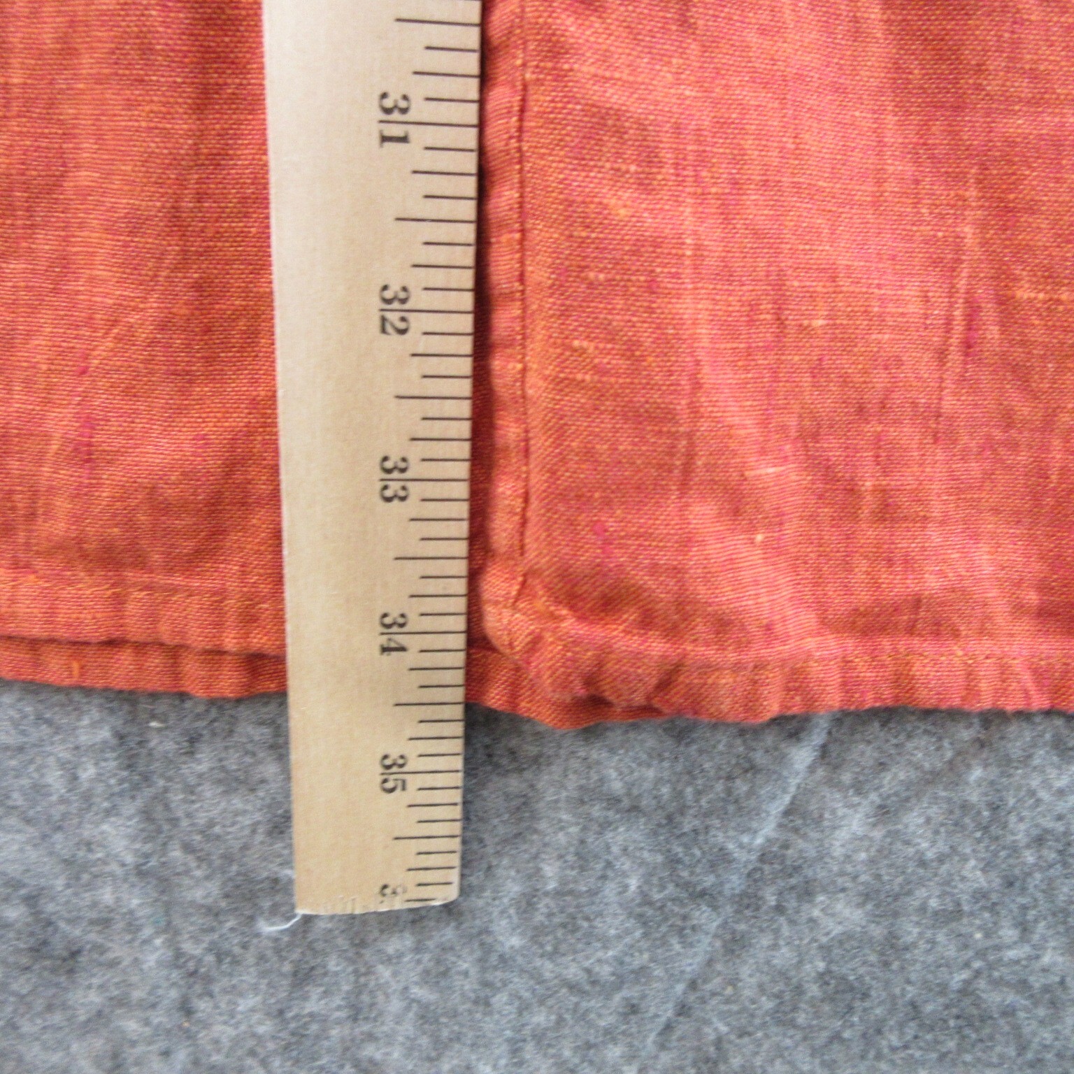 FLAX Designs Linen Skirt Small Solid Orange Maxi Pull-On Elastic Waistband New