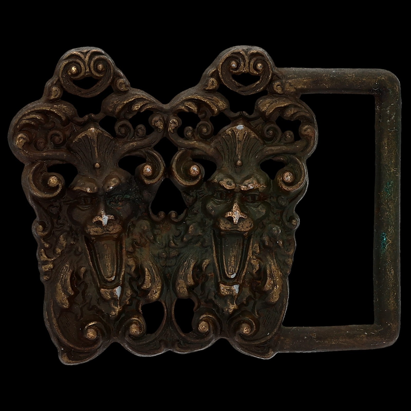 Edwardian Gothic Demon Gargoyle Grotesque Satyr Victorian Mask 70s Belt Buckle