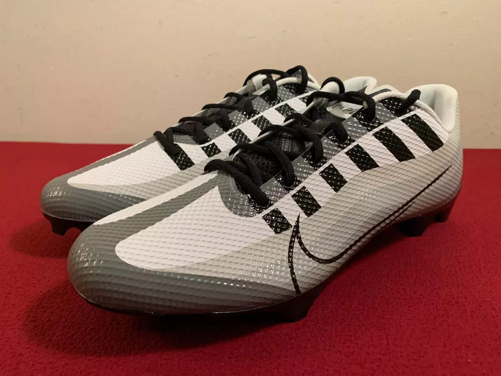Nike Vapor Edge Speed 360 Football Cleats Black Grey White DQ5110-100 Size 14