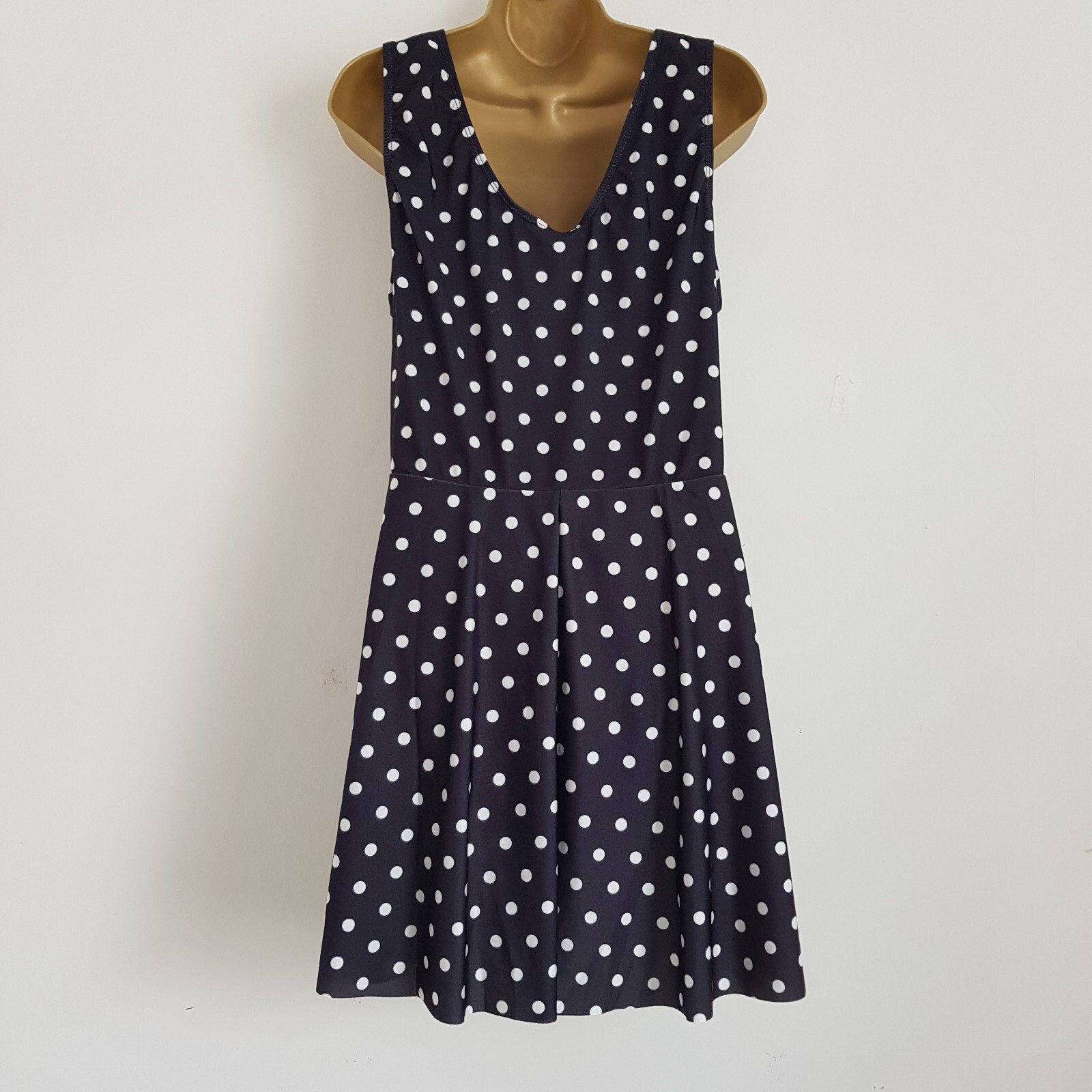 NEW EX DEBENHAMS Size 14-22 Polka Dot Spotted Swim Dress Swimsuit Black White