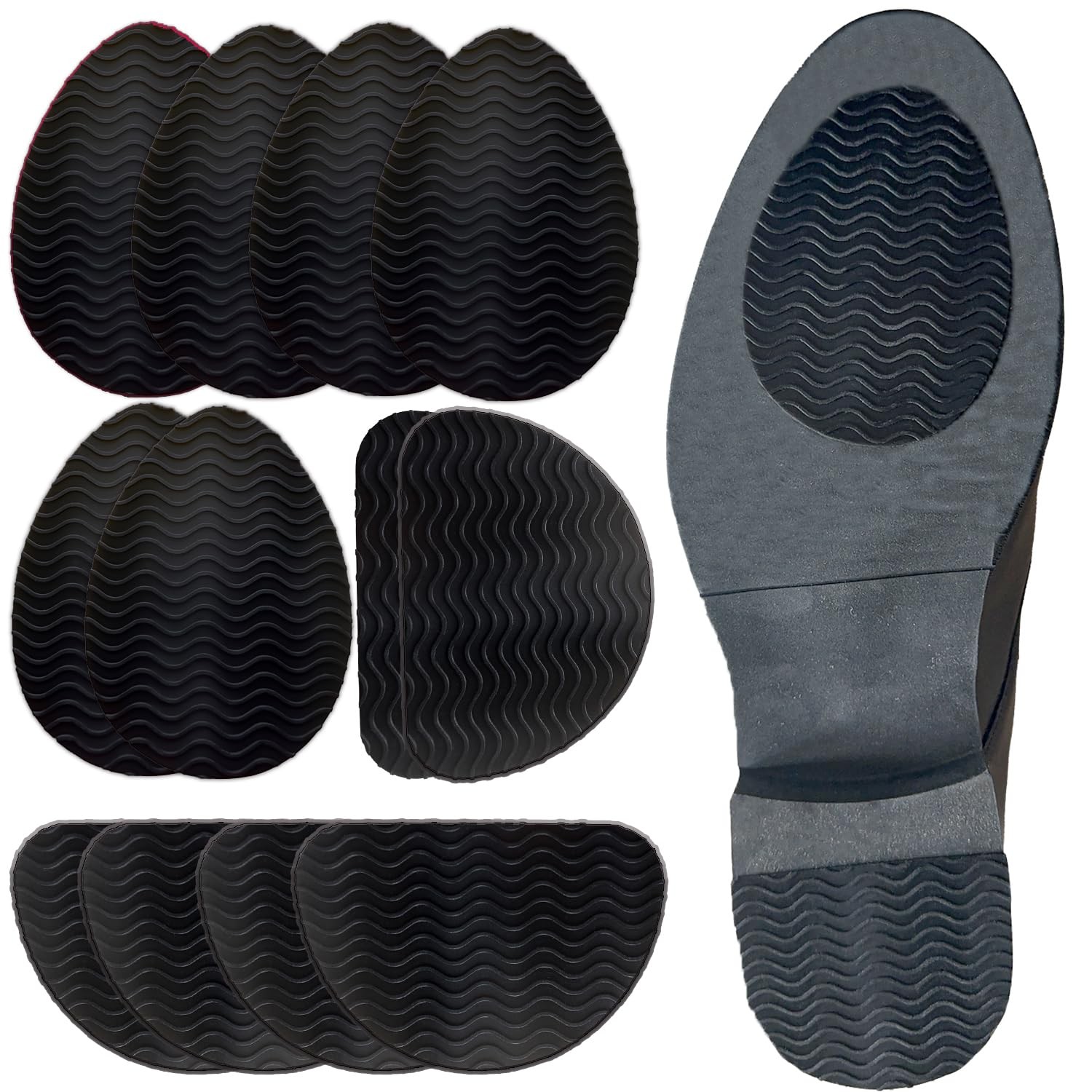 Non-Slip Shoe Pads,Adhesive Grips, Sole 3.6″*2.5″*0.04″, Black